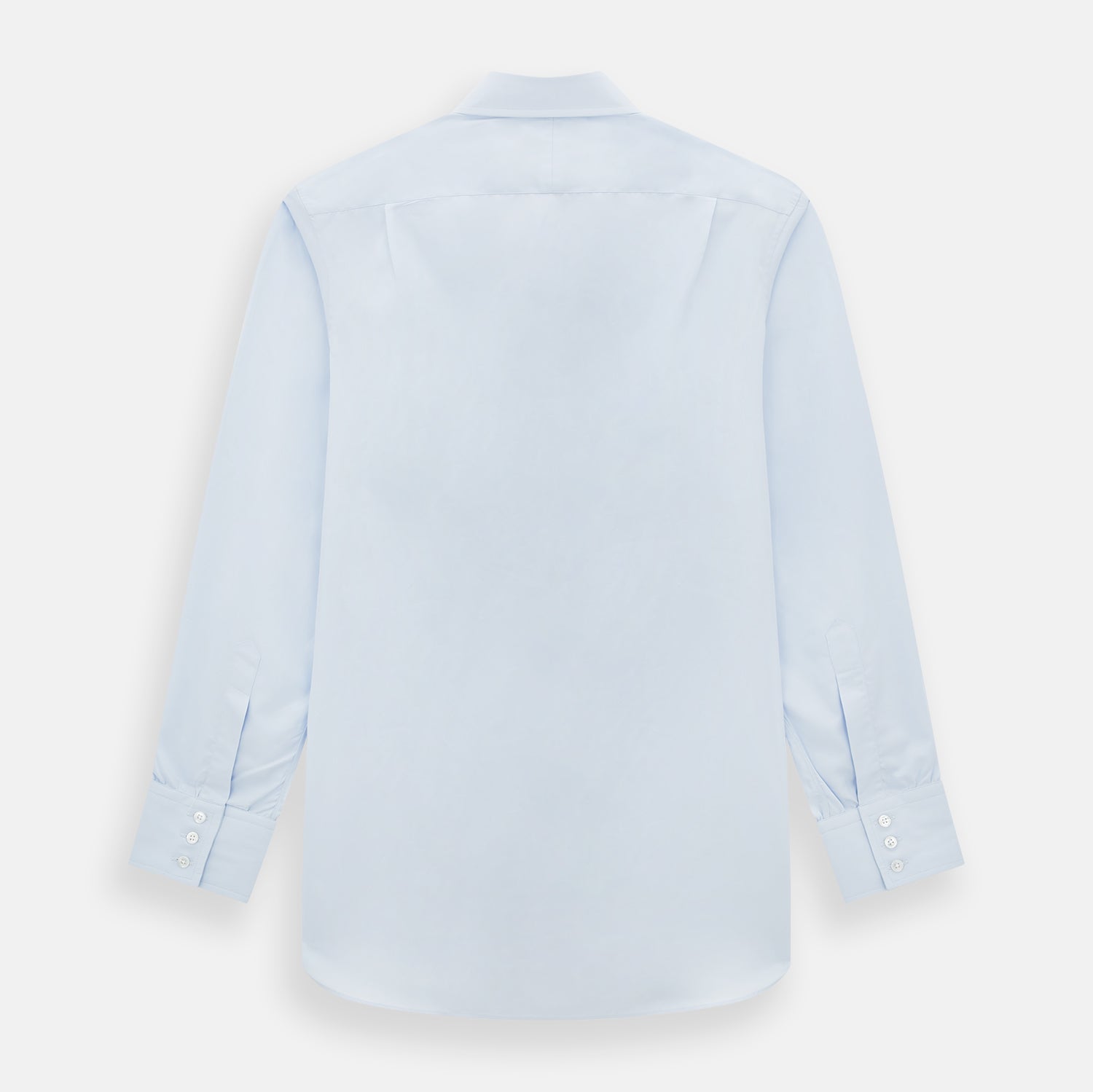 Image 3 of product The Turnbull & Asser Pale Blue Cotton Regular Fit Mayfair Shirt features a classic collar, white buttons, and buttoned cuffs. This long-sleeve dress shirt displays the timeless Mayfair silhouette for a refined look.