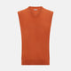 Orange Cashmere V-Neck Vest