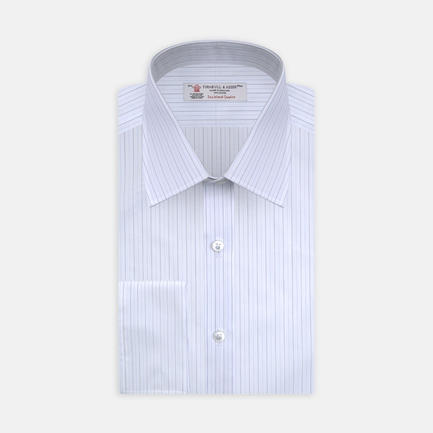 Image 2 of product Lilac, Blue and Navy Hairline Stripe Sea Island Quality Cotton Fabric