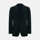 The Forest Green KNITTED CAMBRIDGE BLAZER by Turnbull & Asser, crafted from textured Italian wool with notch lapels, patch and chest pockets, and two buttons, is shown against a plain white background.