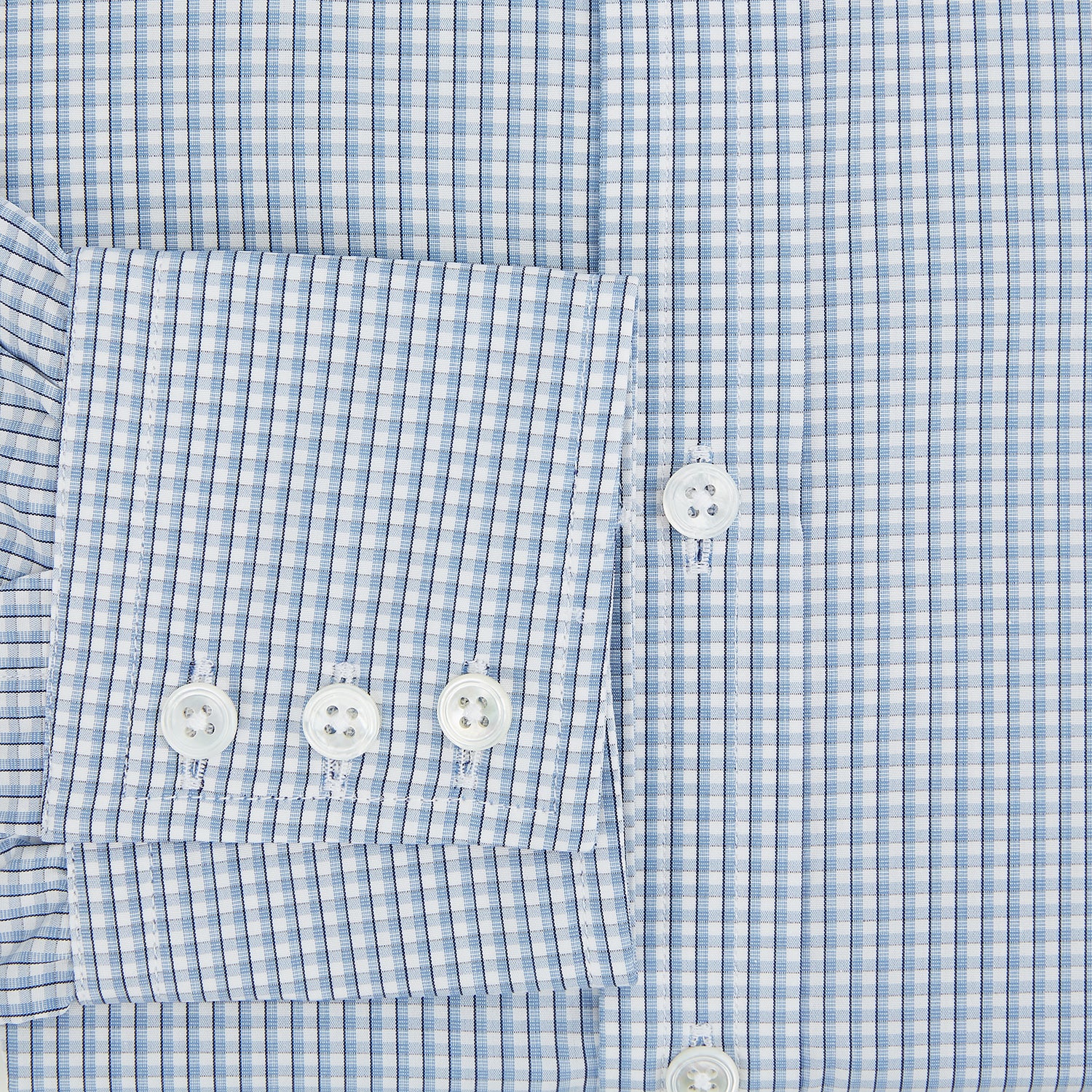 Image 4 of product Blue Micro Shadow Check Mayfair Shirt