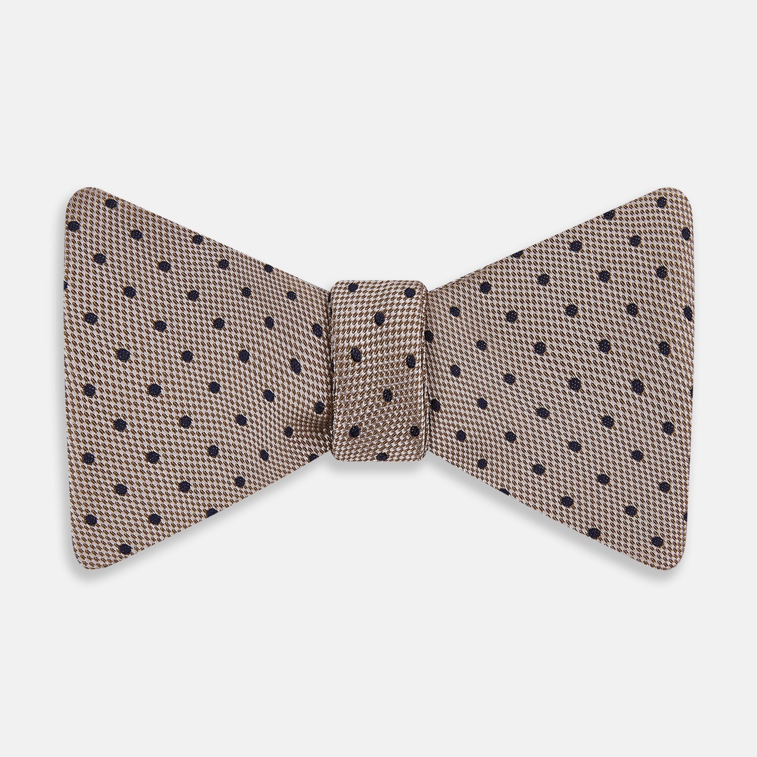 Image 1 of product Navy and Taupe Micro Dot Silk Bow Tie