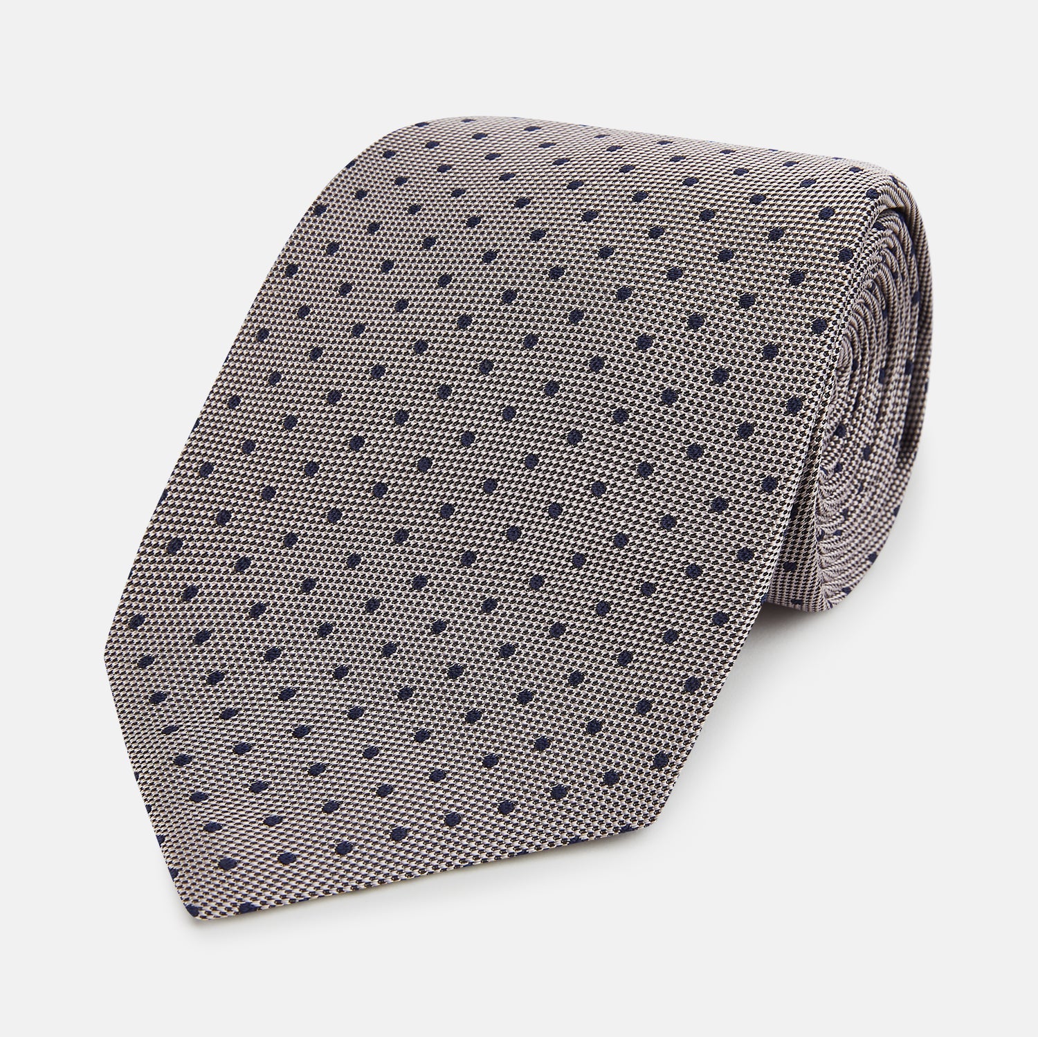 Image 1 of product Navy and Lilac Micro Dot Silk Tie