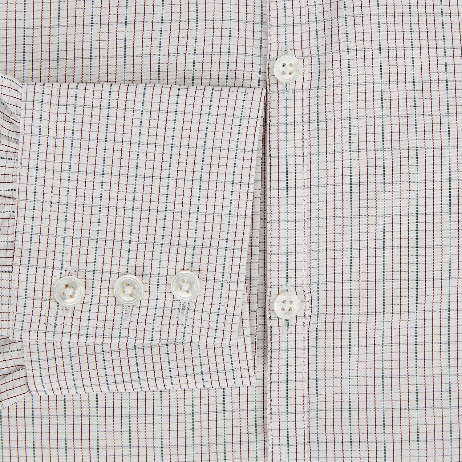 Image 4 of product BURGUNDY AND GREEN DOUBLE GRID CHECK WESTMINSTER SHIRT