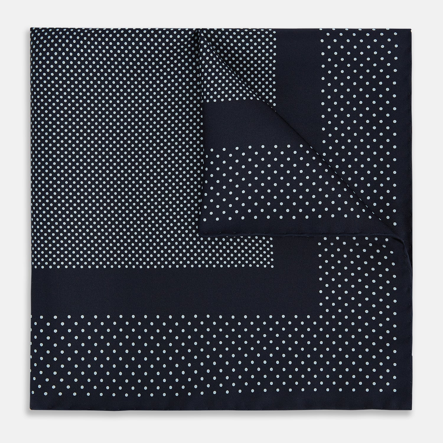 Image 1 of product Navy and Light Blue Dot Silk Pocket Square