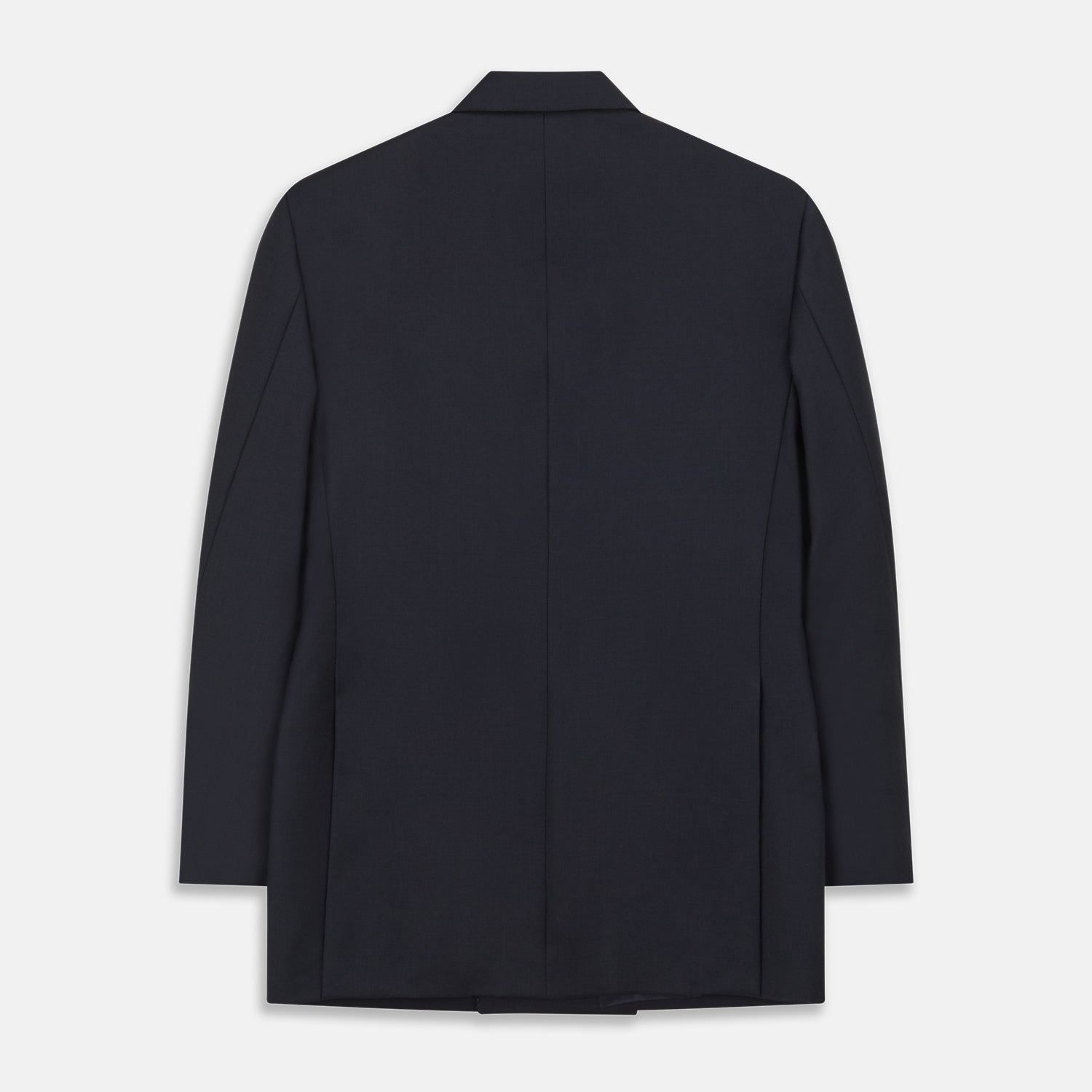 Image 3 of product The Classic Navy Wool Blazer by Turnbull & Asser features a double-breasted design, gold buttons, notched lapels, and multiple front pockets, shown on a white background. This piece offers timeless, sophisticated nautical style.