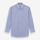 The Turnbull & Asser Blue Bengal Stripe Shirt with T&A collar and 3-button cuffs is shown laid flat on a white background.