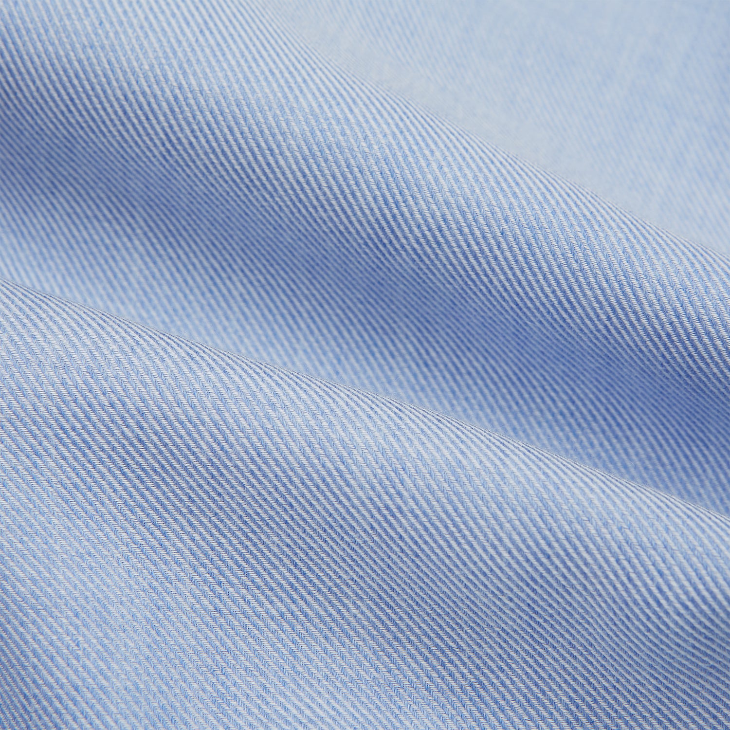 Image 5 of product The Turnbull & Asser Pale Blue Cotton Cashmere Dorset Collar Richmond Shirt features long sleeves, a button-down collar, white buttons, and a chest pocket. It is neatly displayed flat on a white background.