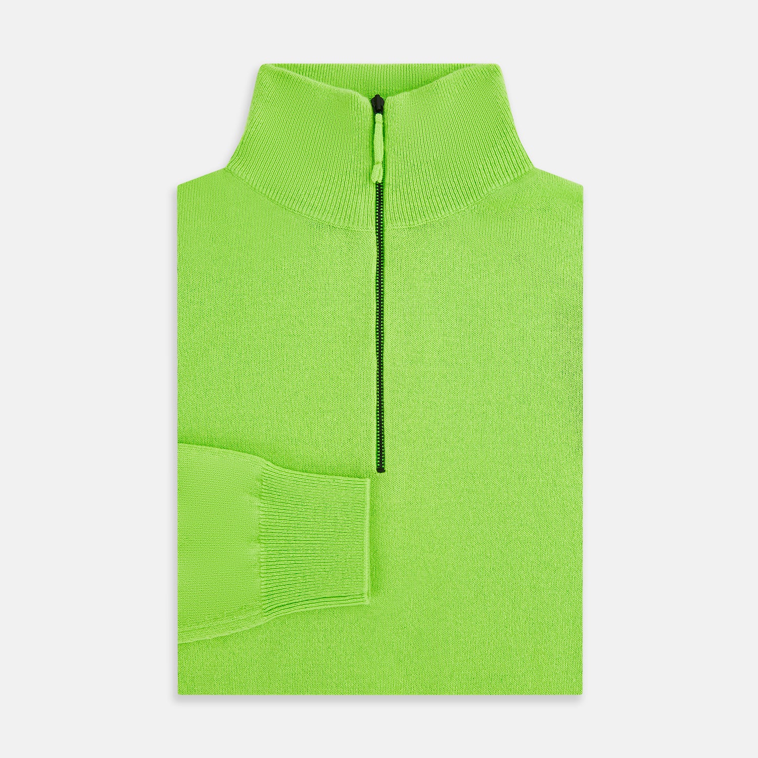 Image 4 of product Neon Green Half-Zip Cashmere Jumper