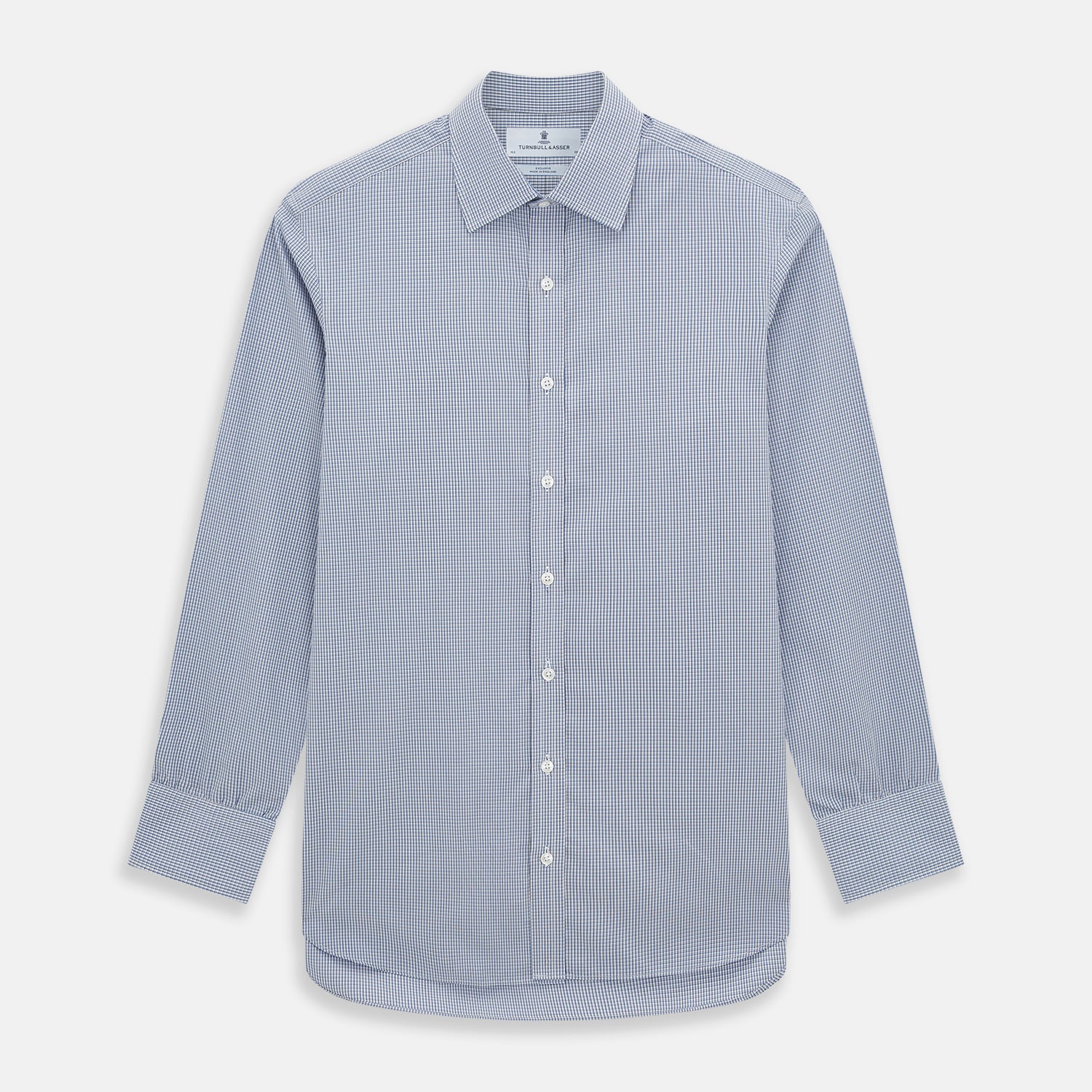 Image 1 of product Pale Blue Micro Graph Check Mayfair Shirt