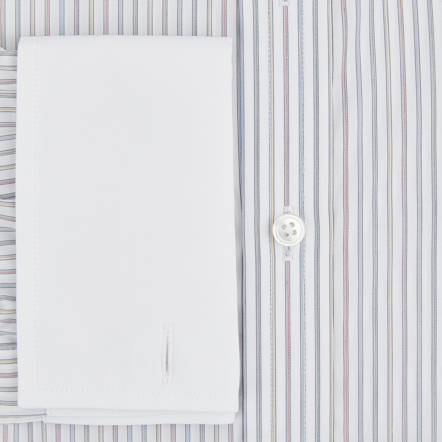 Image 4 of product Multicoloured Music Stripe Shirt with Contrast Collar and Double Cuffs