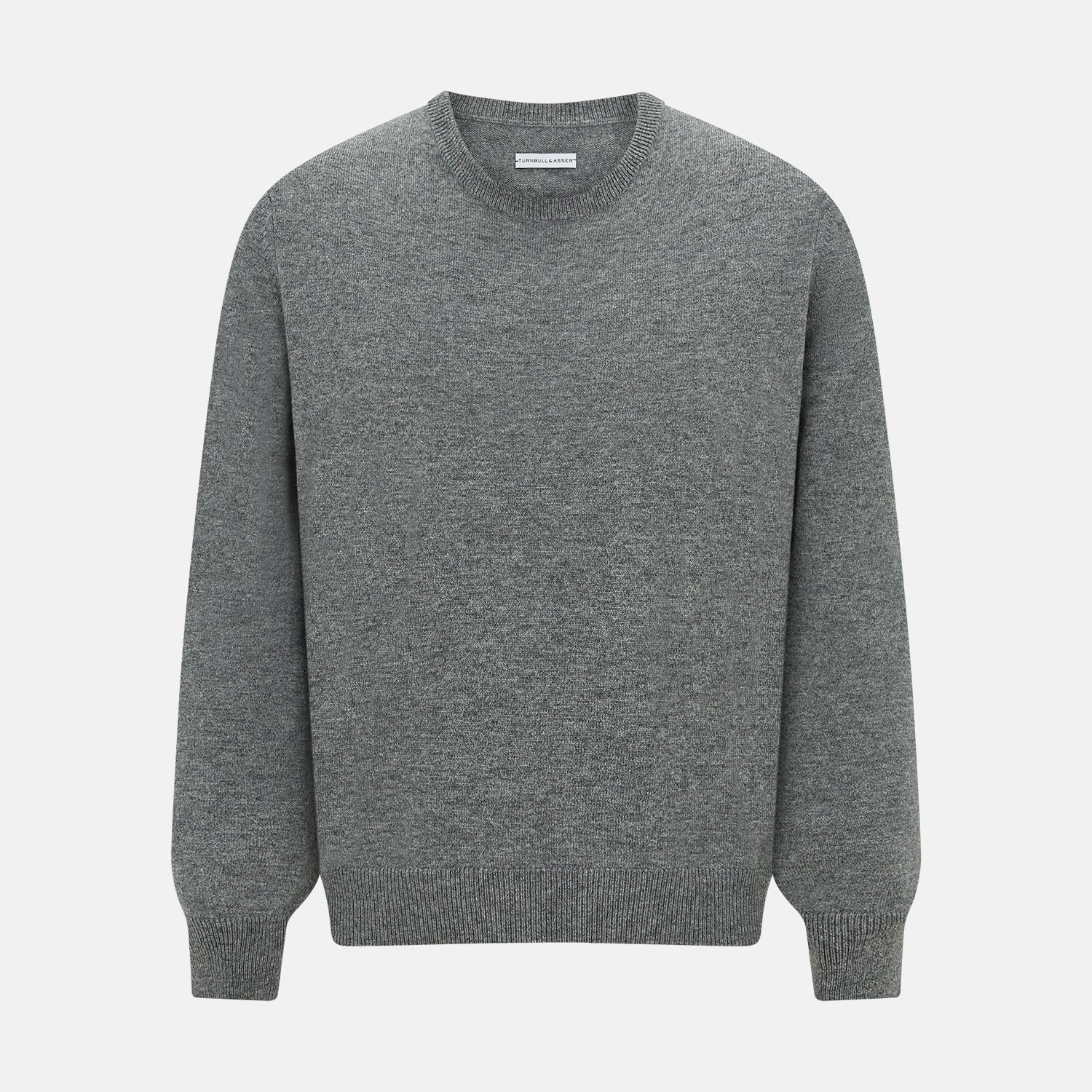 Image 1 of product Grey Melange Cashmere Round Neck Jumper