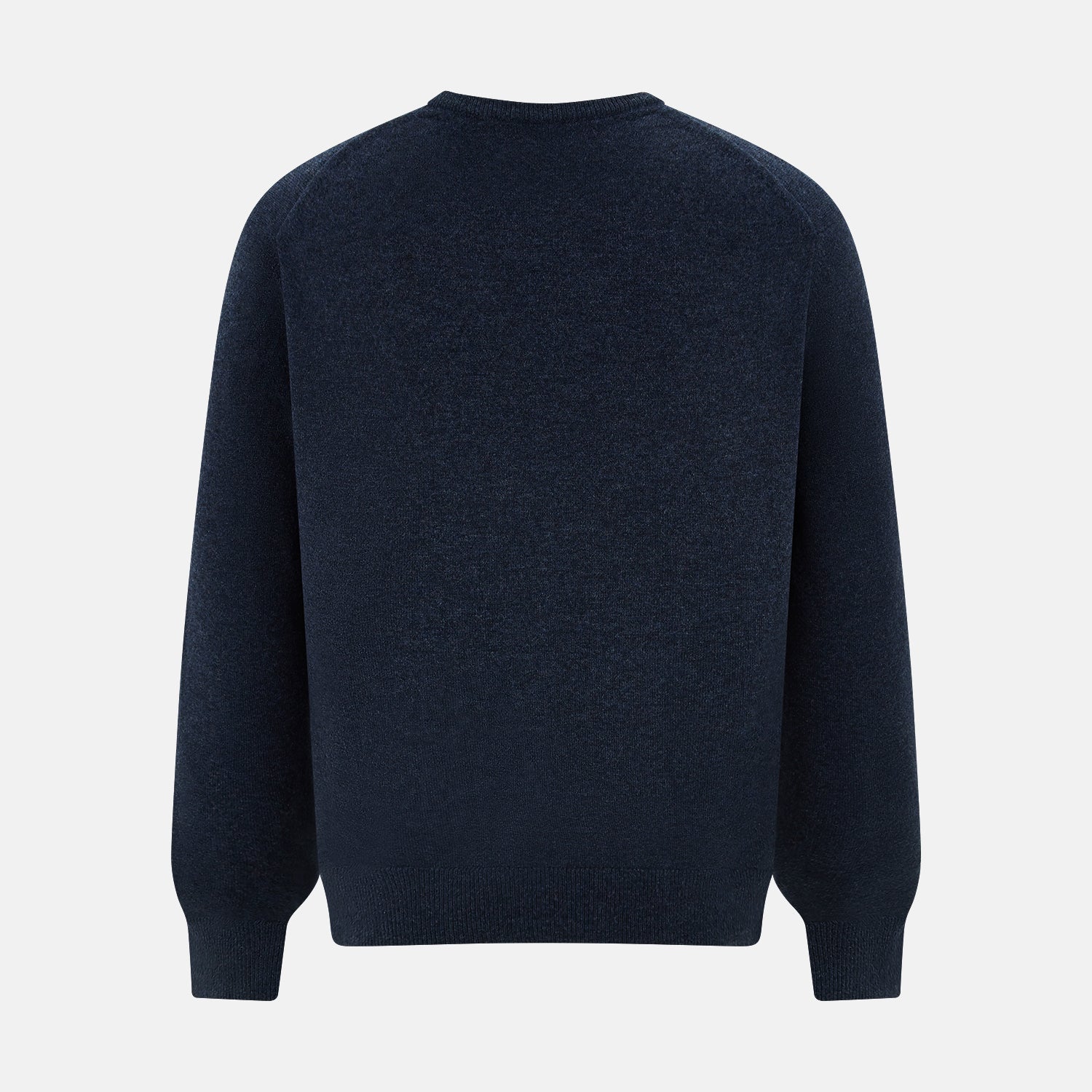 Image 3 of product The Turnbull & Asser Navy Melange Cashmere V-Neck Jumper from our knitwear collection is shown against a white background.