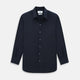 The DARK NAVY WINDSOR SHIRT by Turnbull & Asser is a long-sleeve shirt with a refined Windsor collar, showcasing classic British craftsmanship.
