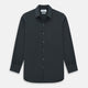 The CHARCOAL WINDSOR SHIRT by Turnbull & Asser, featuring long sleeves, a button-up front, and a pointed collar, is displayed flat against a white background, reflecting classic British craftsmanship.