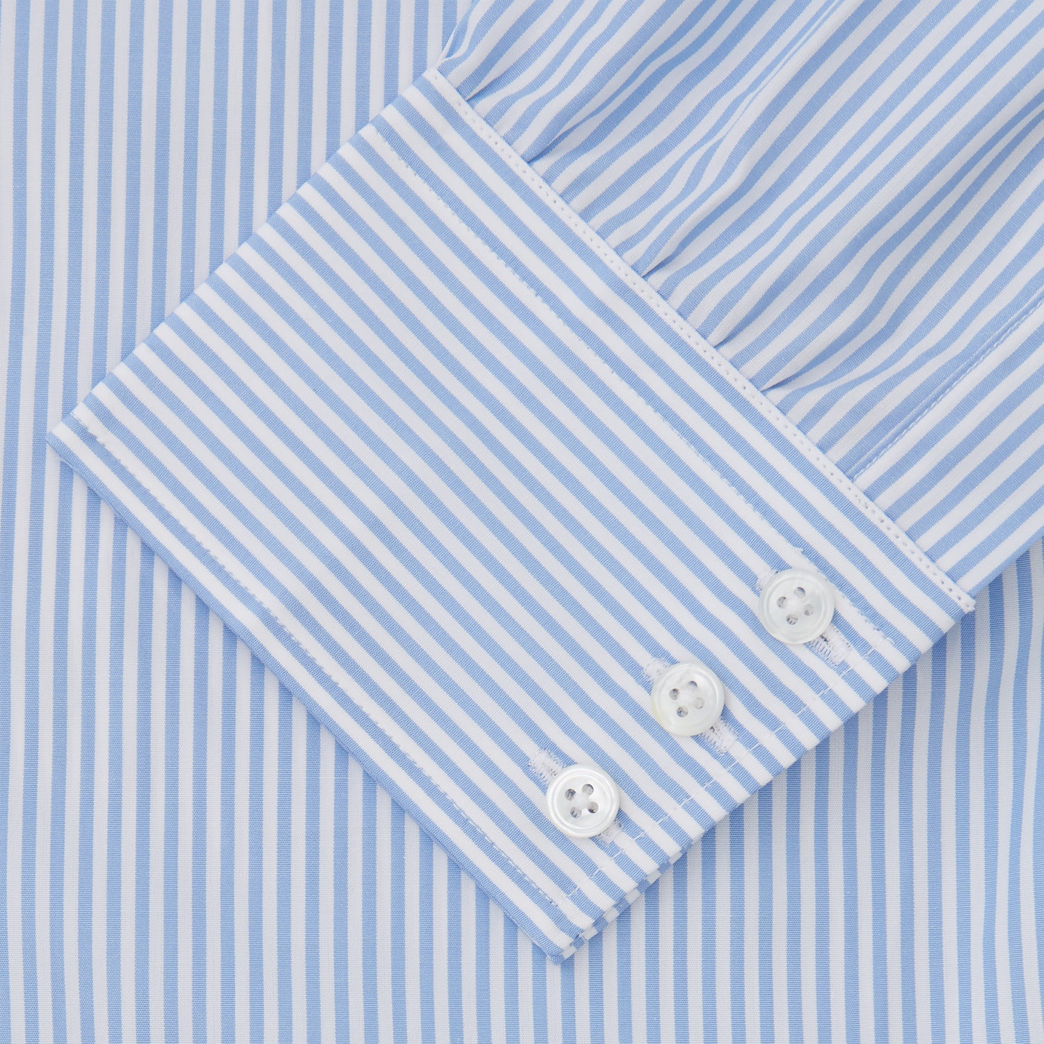 Image 4 of product Light Blue Bengal Stripe Shirt with T&A Collar and 3-Button Cuffs