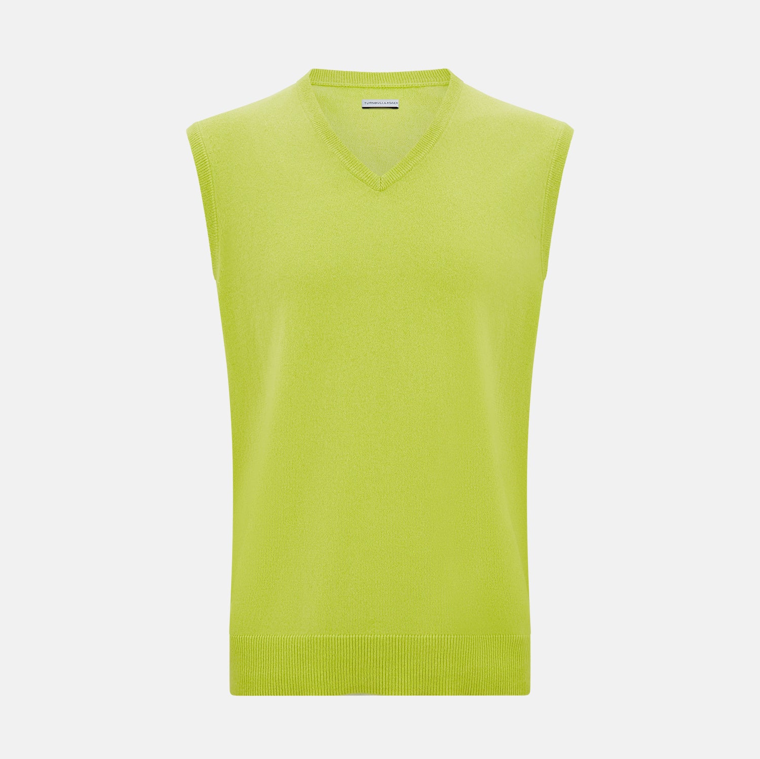 Image 1 of product Lemon Green Cashmere V-Neck Vest