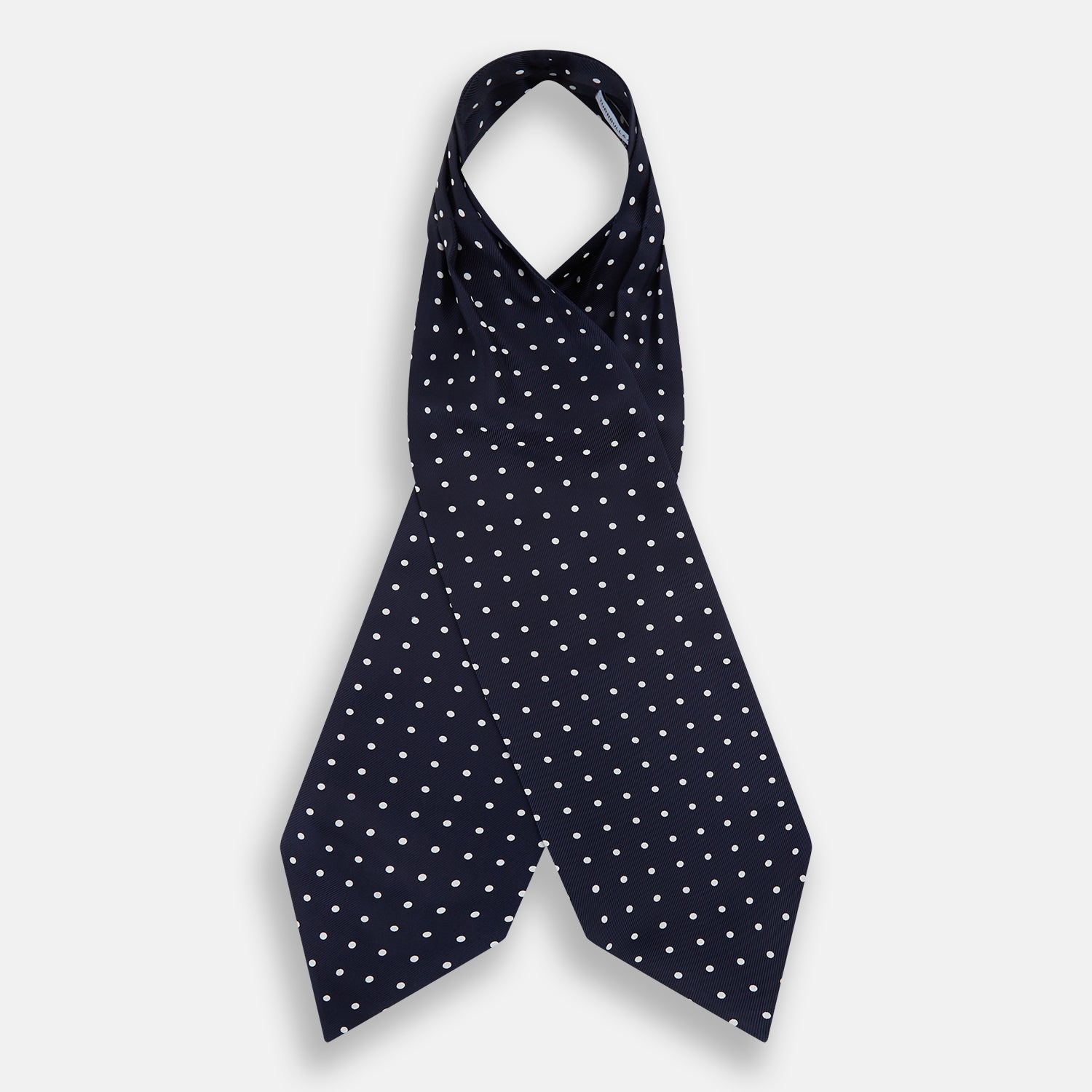 Image 2 of product White Dot and Navy Silk Cravat