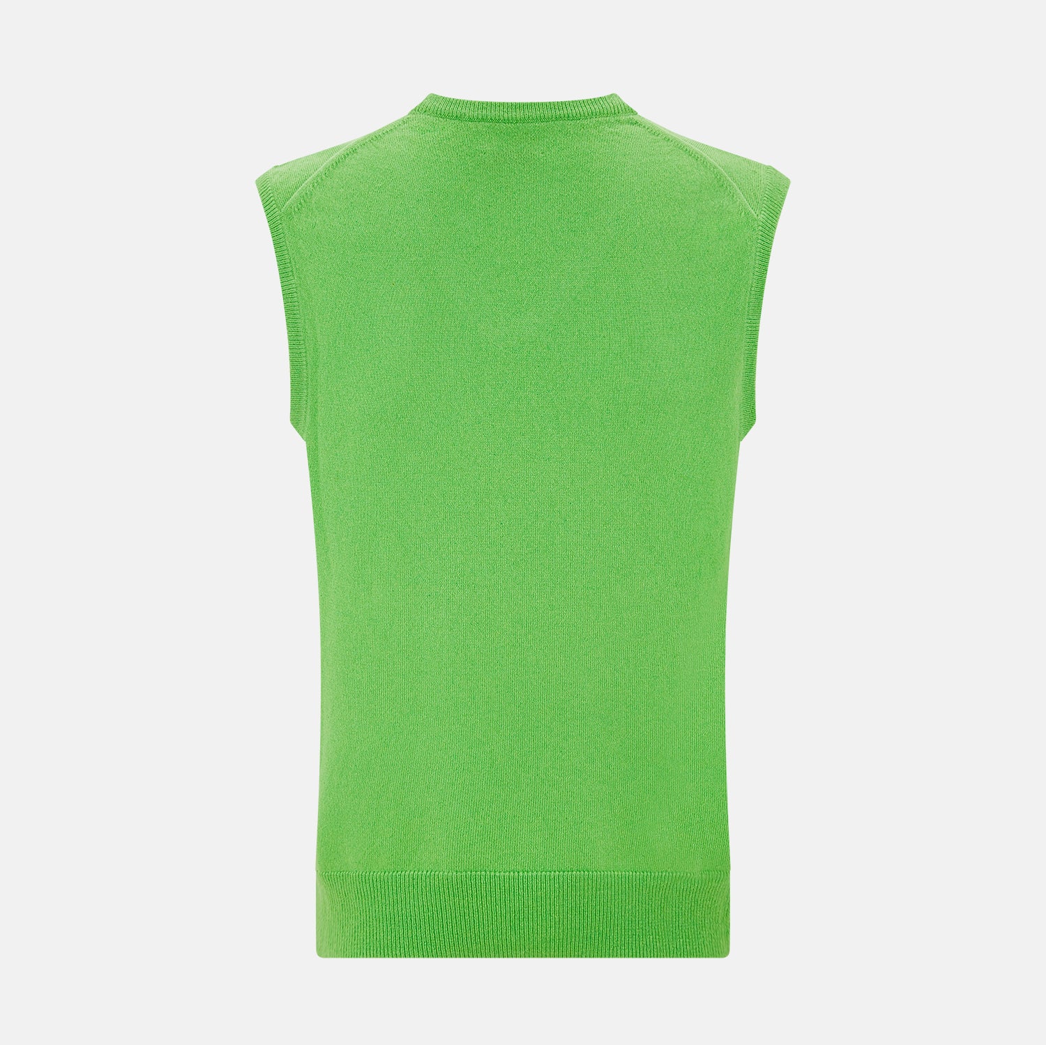 Image 3 of product Bright Green V-neck Cashmere Vest