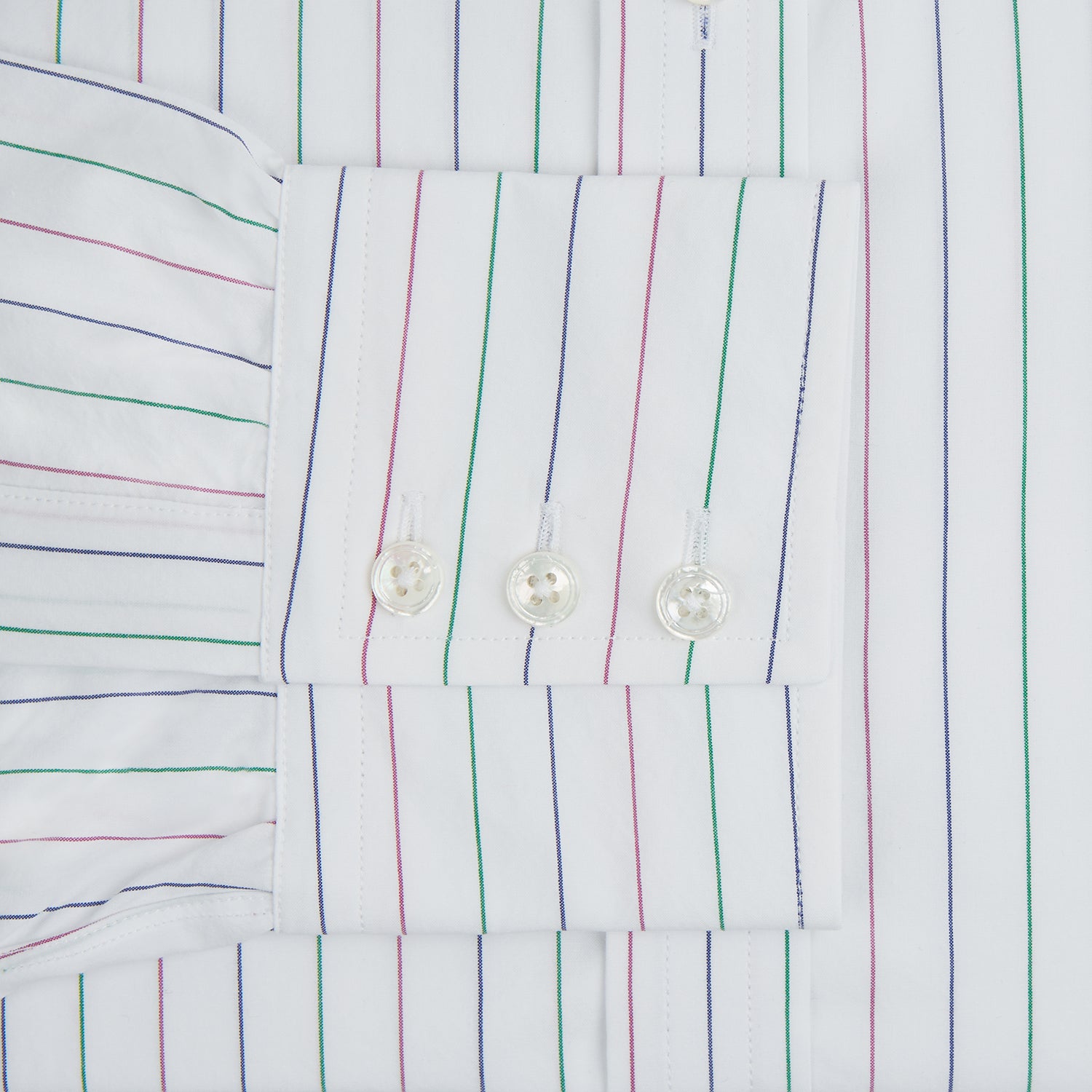 Image 4 of product Pink and Green Wide Pinstripe Mayfair Shirt