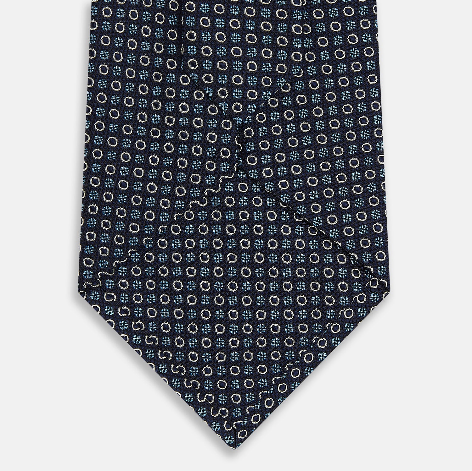 Image 3 of product Blue and Cream Circle Silk Tie