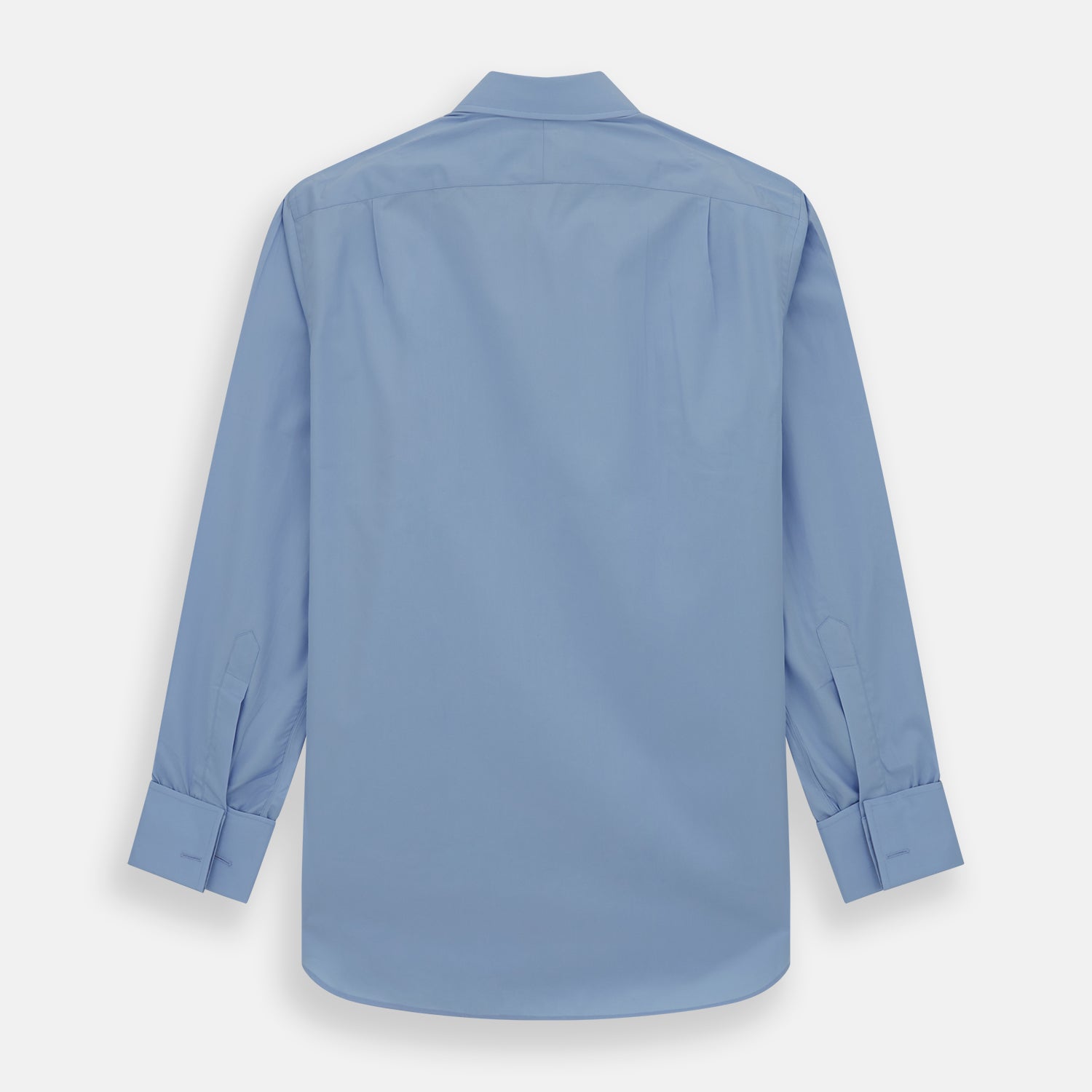 Image 3 of product The Turnbull & Asser Blue Cotton Shirt features a T&A collar, double cuffs, and white buttons—ideal for smart styling with a navy suit. Displayed on a white background.