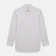 The Rainbow Double Grid Check Mayfair Shirt by Turnbull & Asser features a white base with thin blue, red, and green checks and a T&A collar. It’s displayed neatly laid flat on a white background.