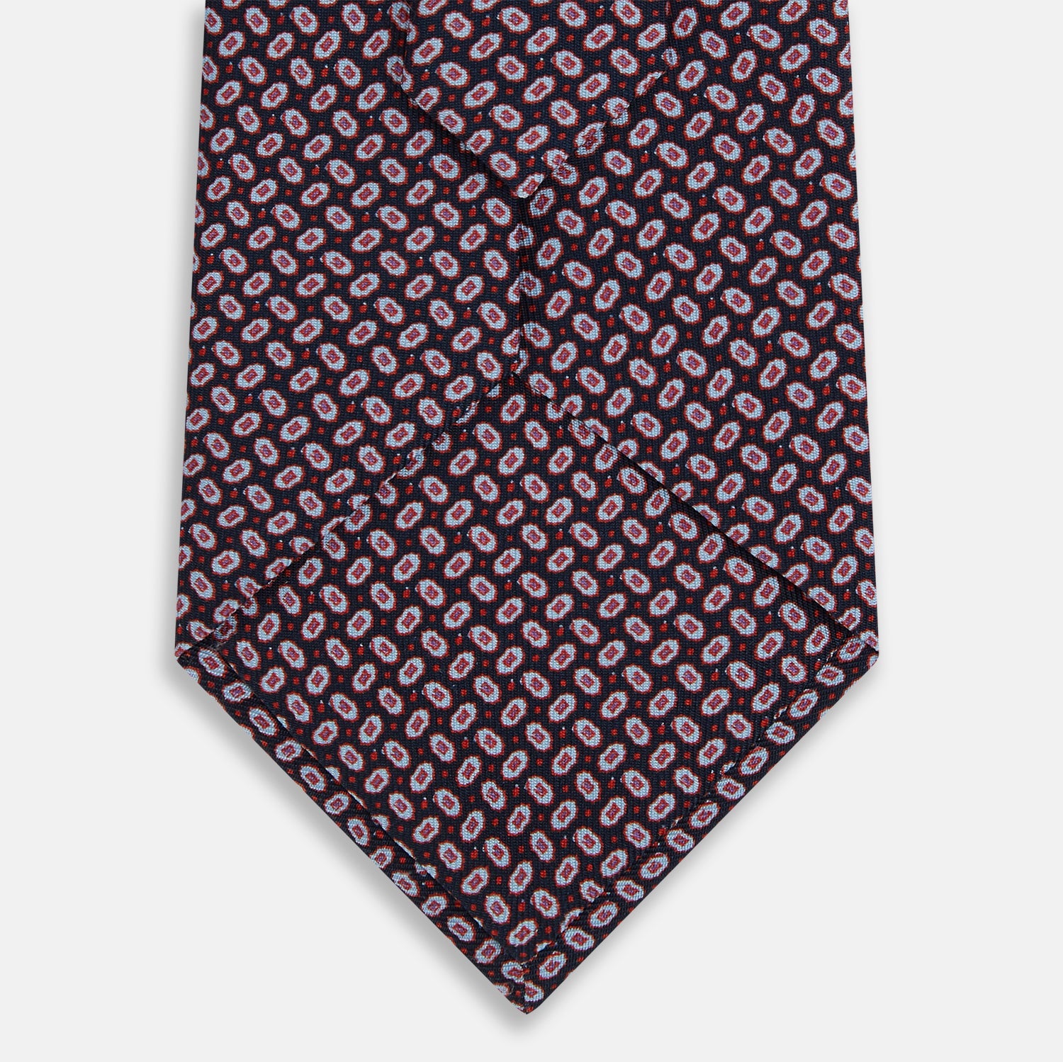 Image 3 of product Red and Navy Oval-Patterned Silk Tie