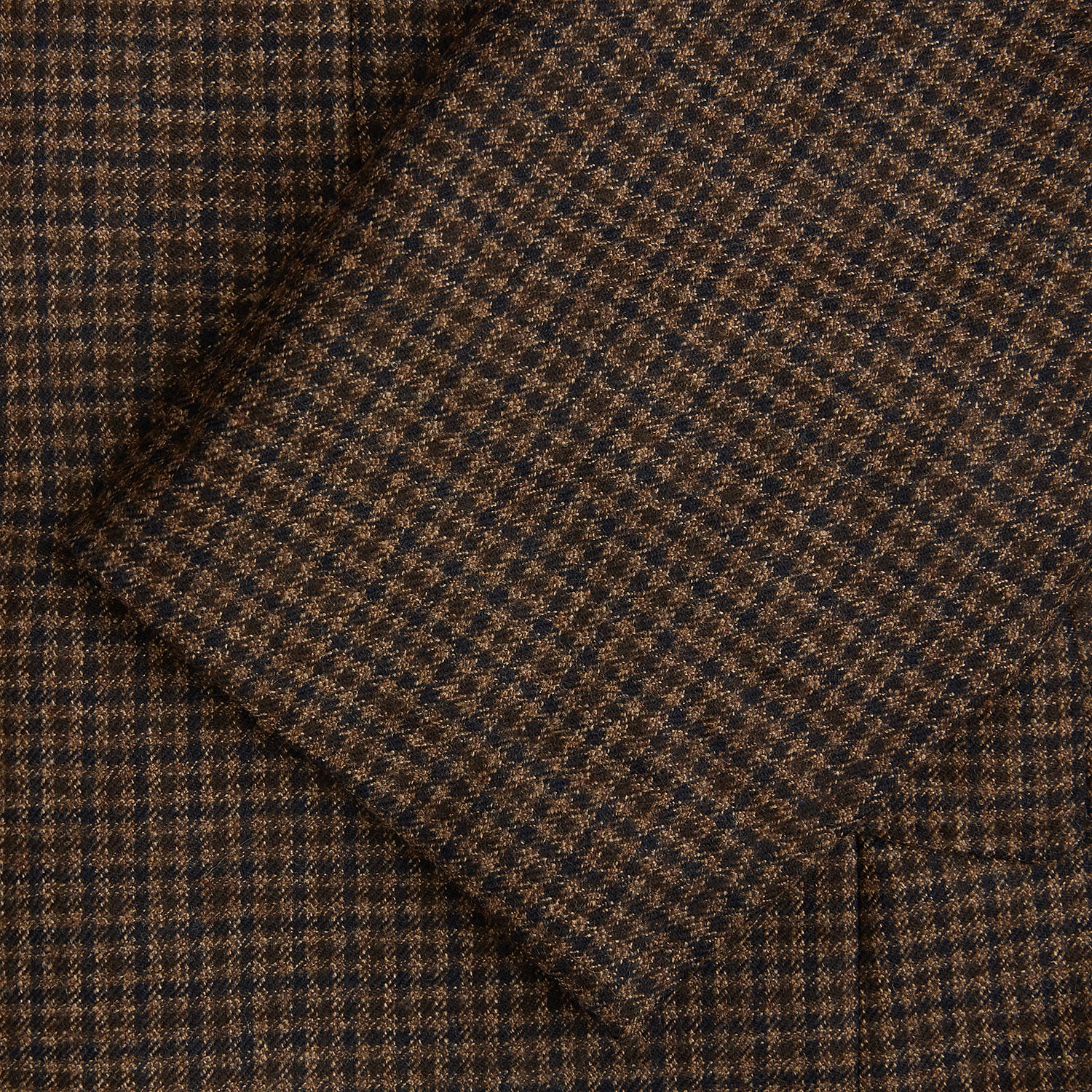Image 4 of product The Turnbull & Asser Brown Gingham Check Sports Jacket features a single button closure, notched lapels, and two front flap pockets, shown against a plain white background.