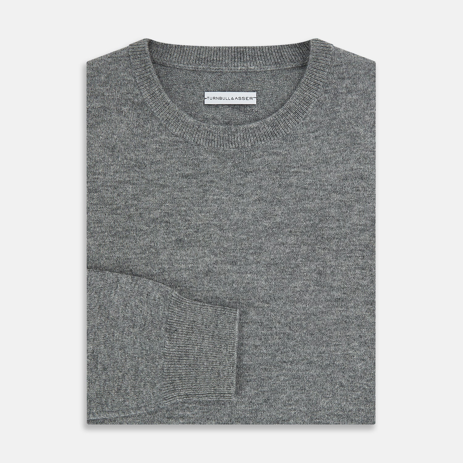 Image 4 of product Grey Melange Cashmere Round Neck Jumper