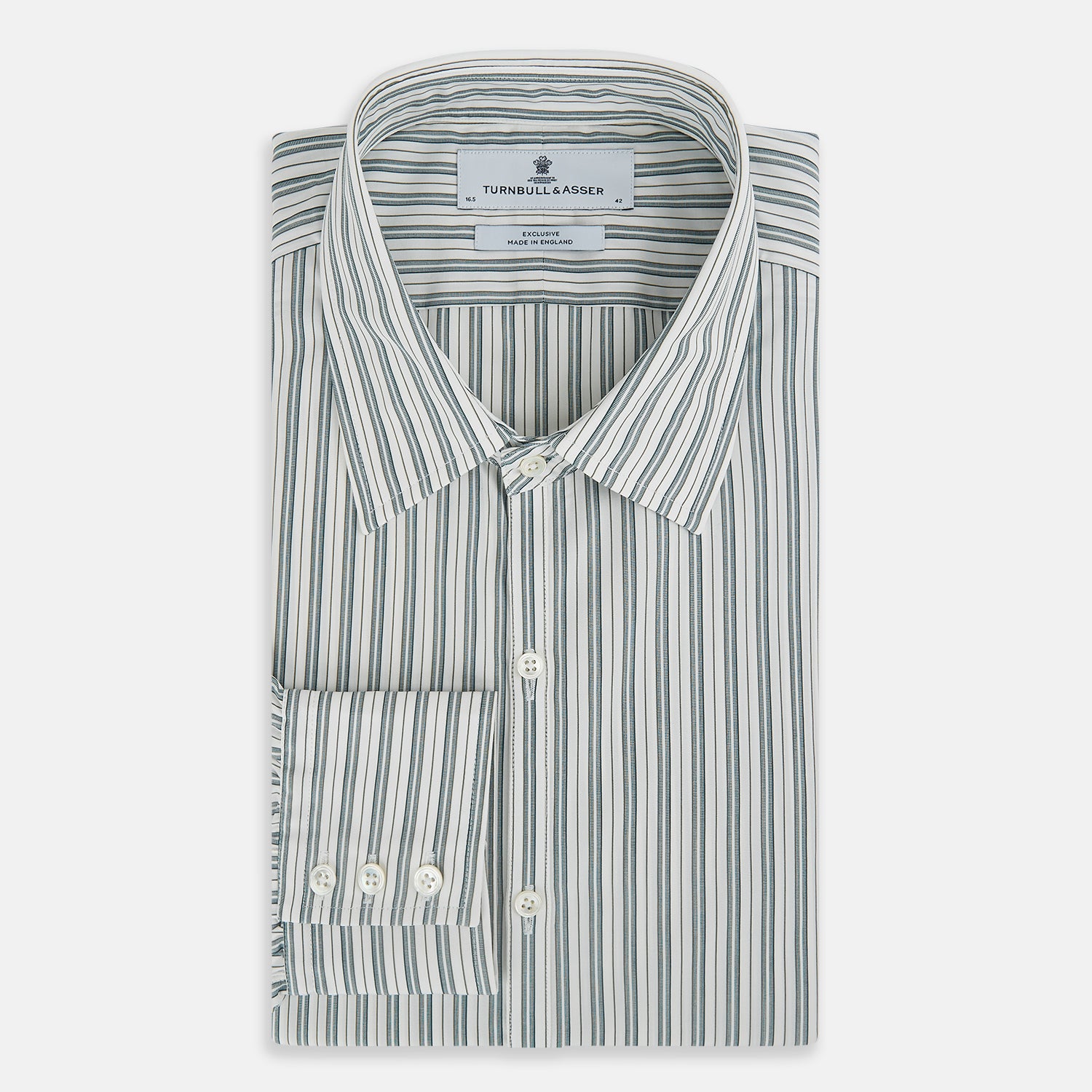 Image 4 of product OLIVE & SAGE GREEN MULTI TRACK STRIPE WESTMINSTER SHIRT