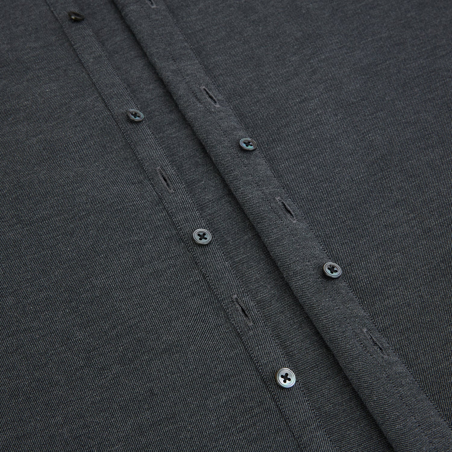 Image 7 of product The Charcoal Melange Westminster Shirt by Turnbull & Asser features a long-sleeve, button-up design with a Turnbull collar and buttoned cuffs, offering classic British craftsmanship in a timeless style.