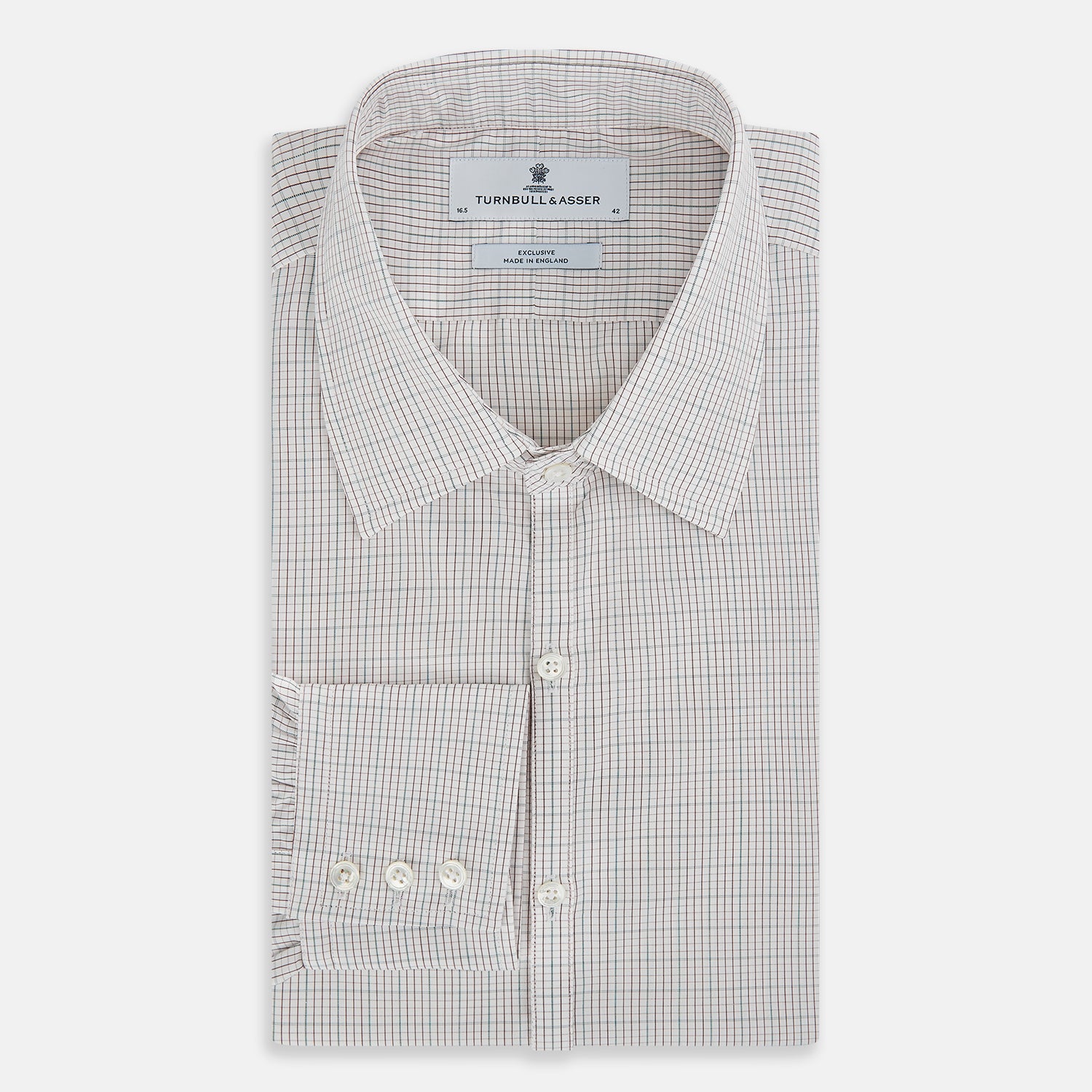 Image 5 of product BURGUNDY AND GREEN DOUBLE GRID CHECK WESTMINSTER SHIRT