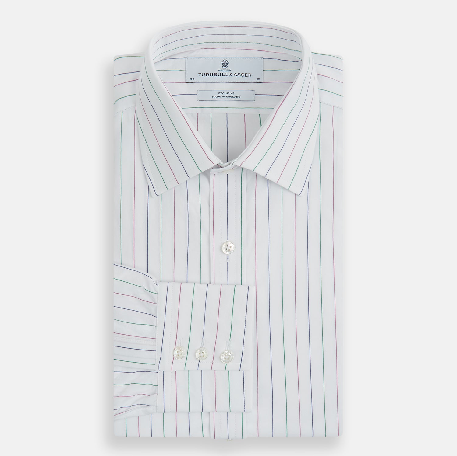 Image 5 of product Pink and Green Wide Pinstripe Mayfair Shirt