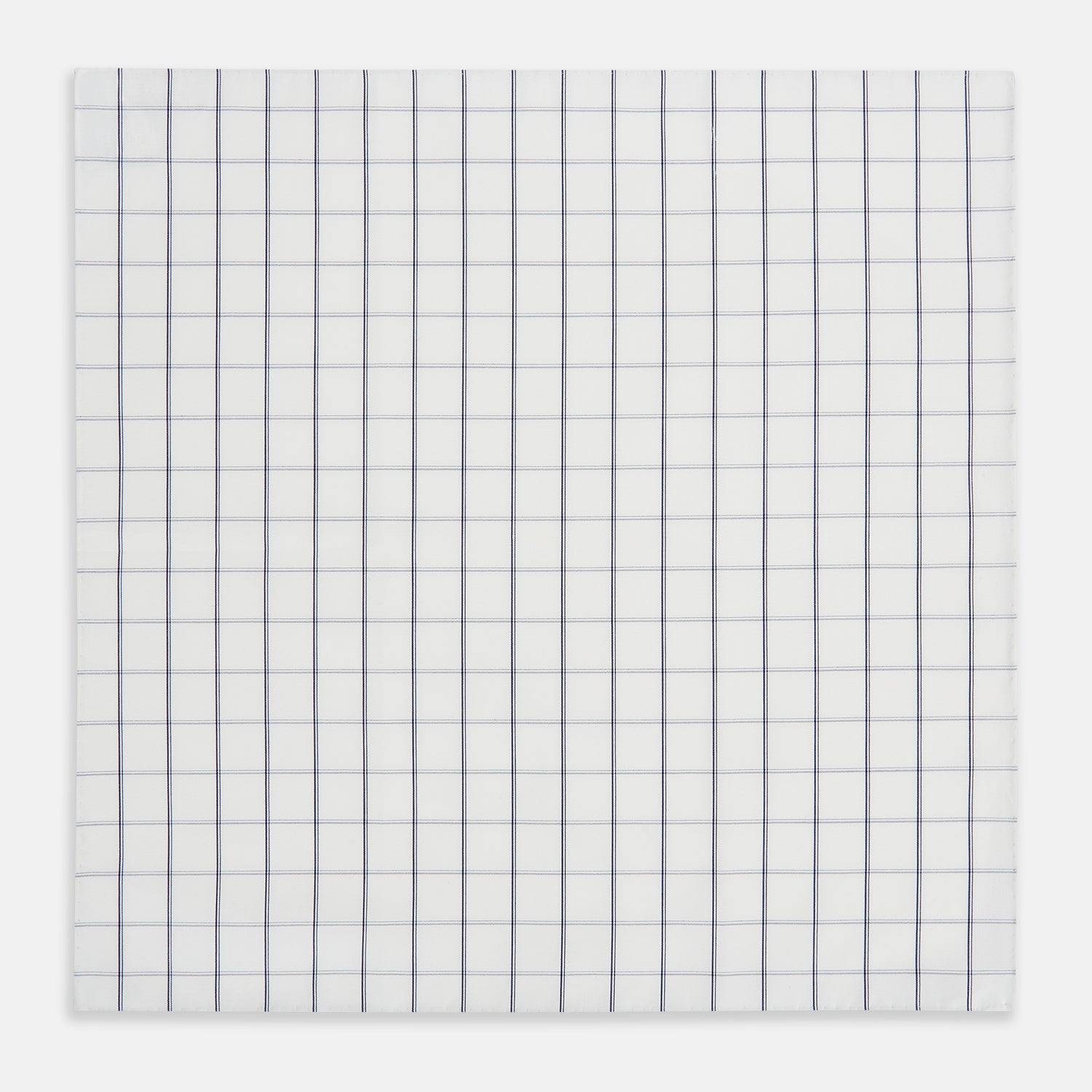 Image 2 of product Dark Navy Double-Line Check Hand-Rolled Handkerchief