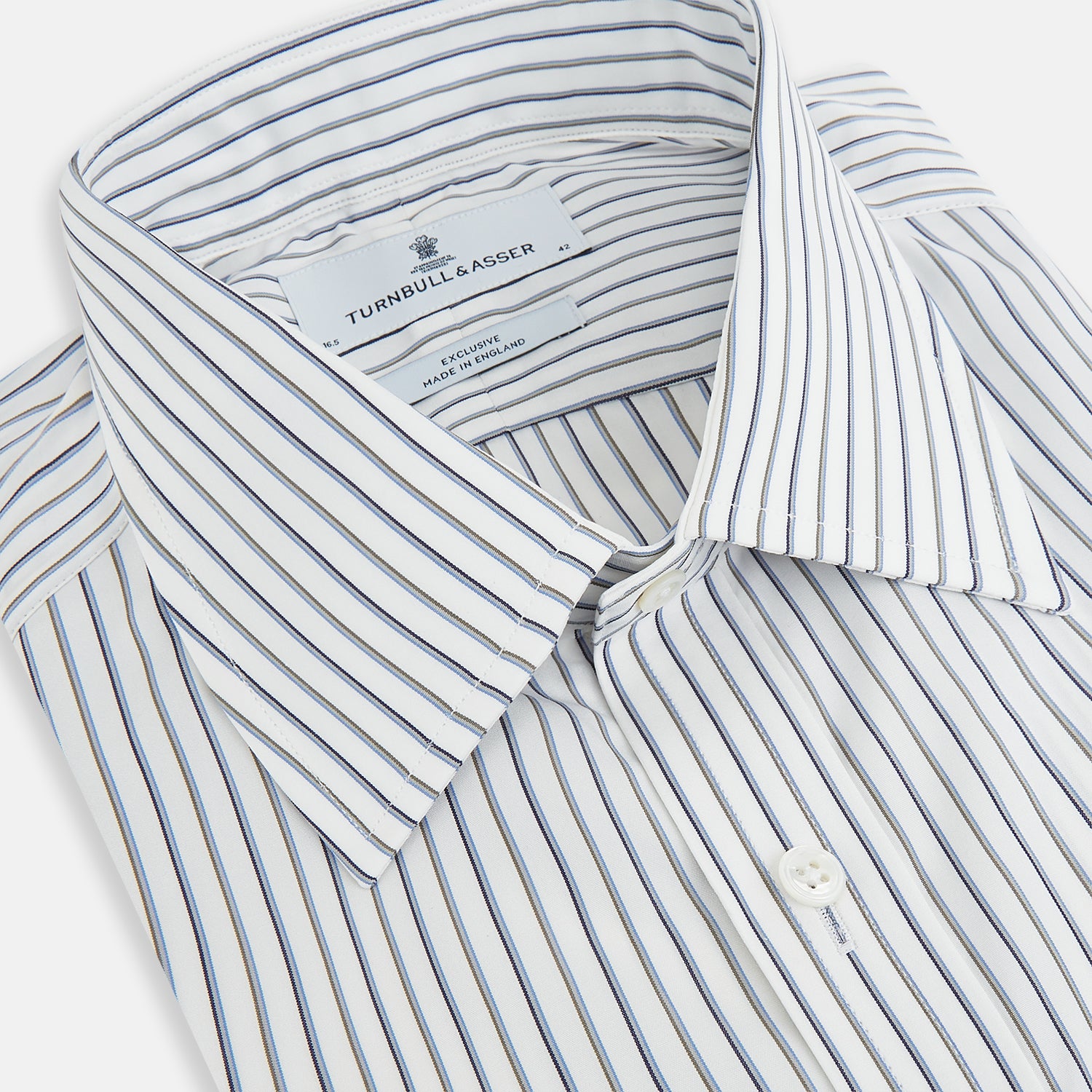 Image 2 of product Brown and Blue Shadow Stripe Mayfair Shirt