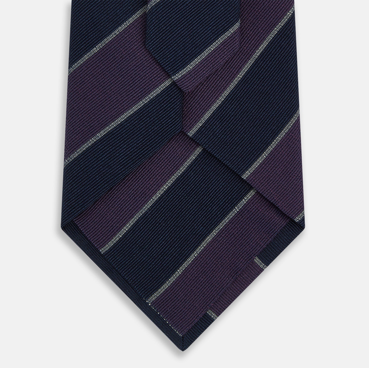 Image 3 of product Purple And Navy Block Stripe Silk Blend Tie
