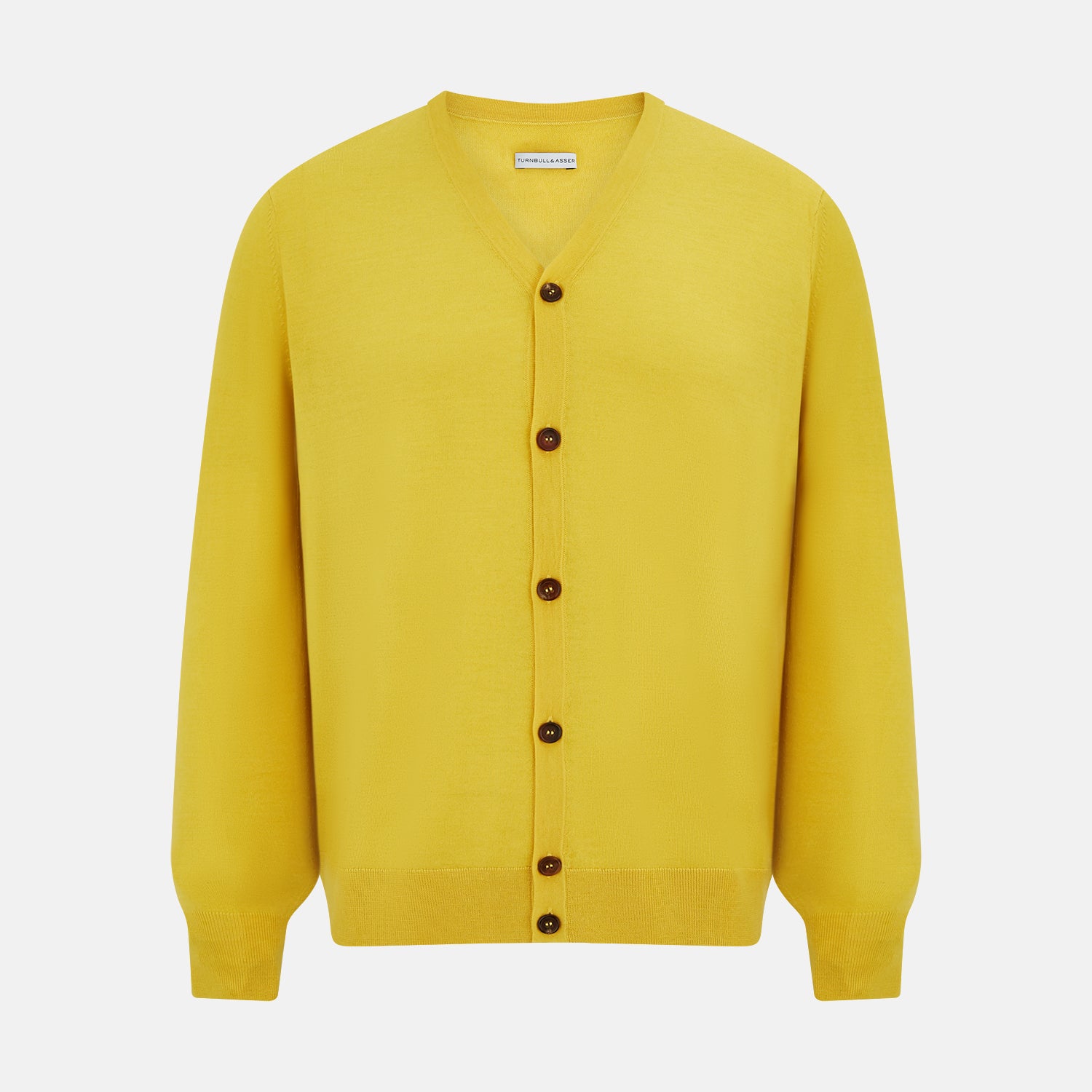 Canary Yellow Fine Merino V-Neck Cardigan1