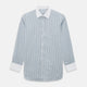 Green Double Stripe Shirt with Contrast T&A Collar and Cuffs