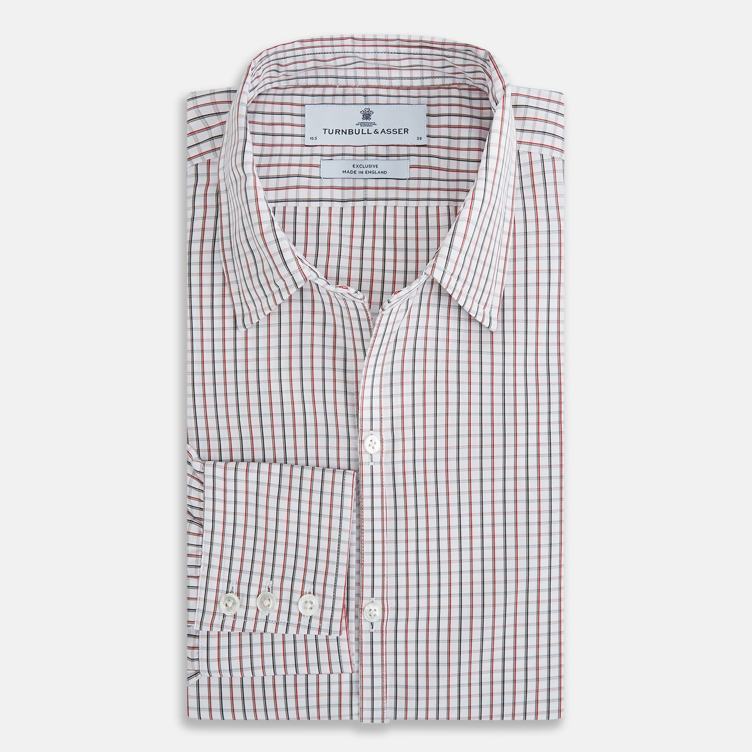 Image 5 of product Red and midnight blue Tattersall Check Windsor Shirt