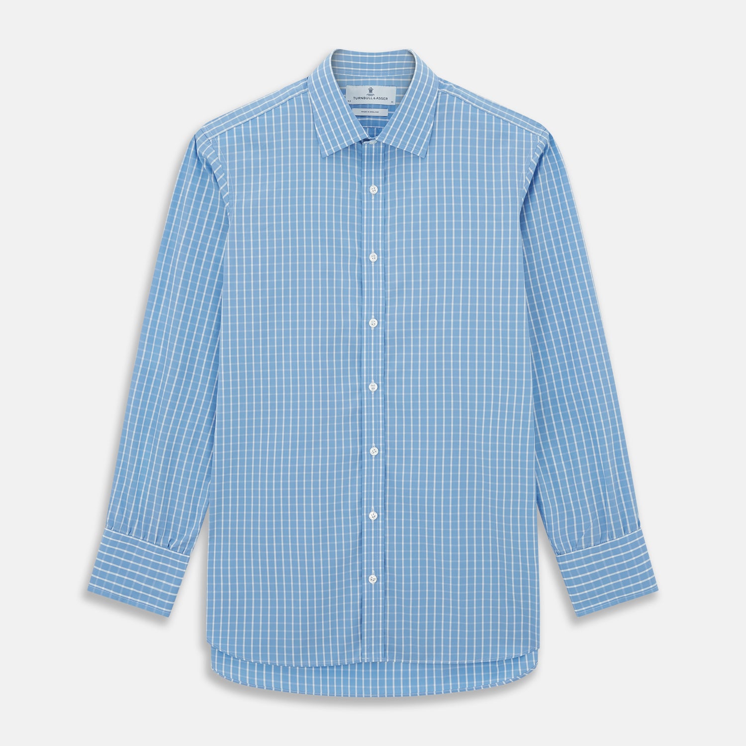 Image 1 of product BLUE & WHITE CHECK COTTON REGULAR FIT SHIRT