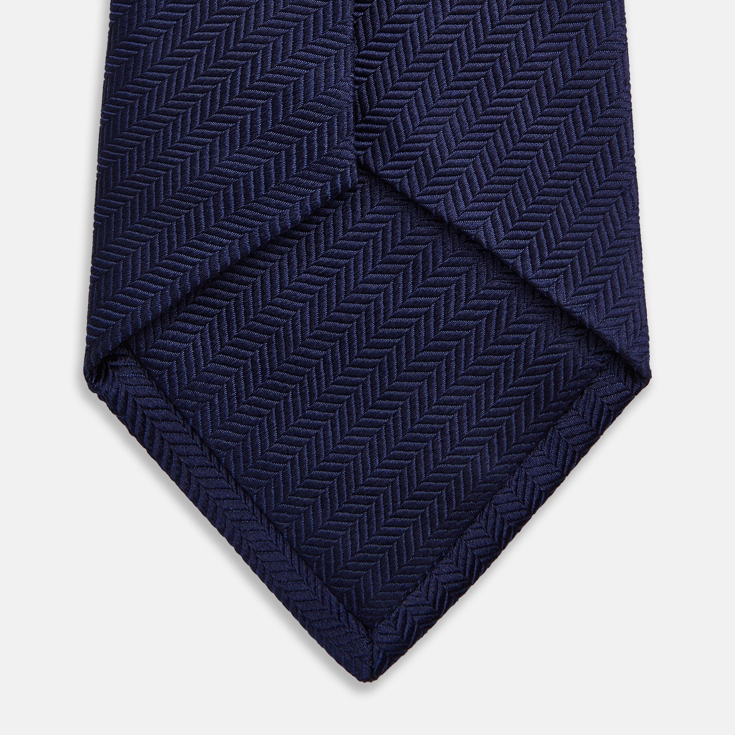 Image 4 of product Slim Navy Herringbone Silk Tie