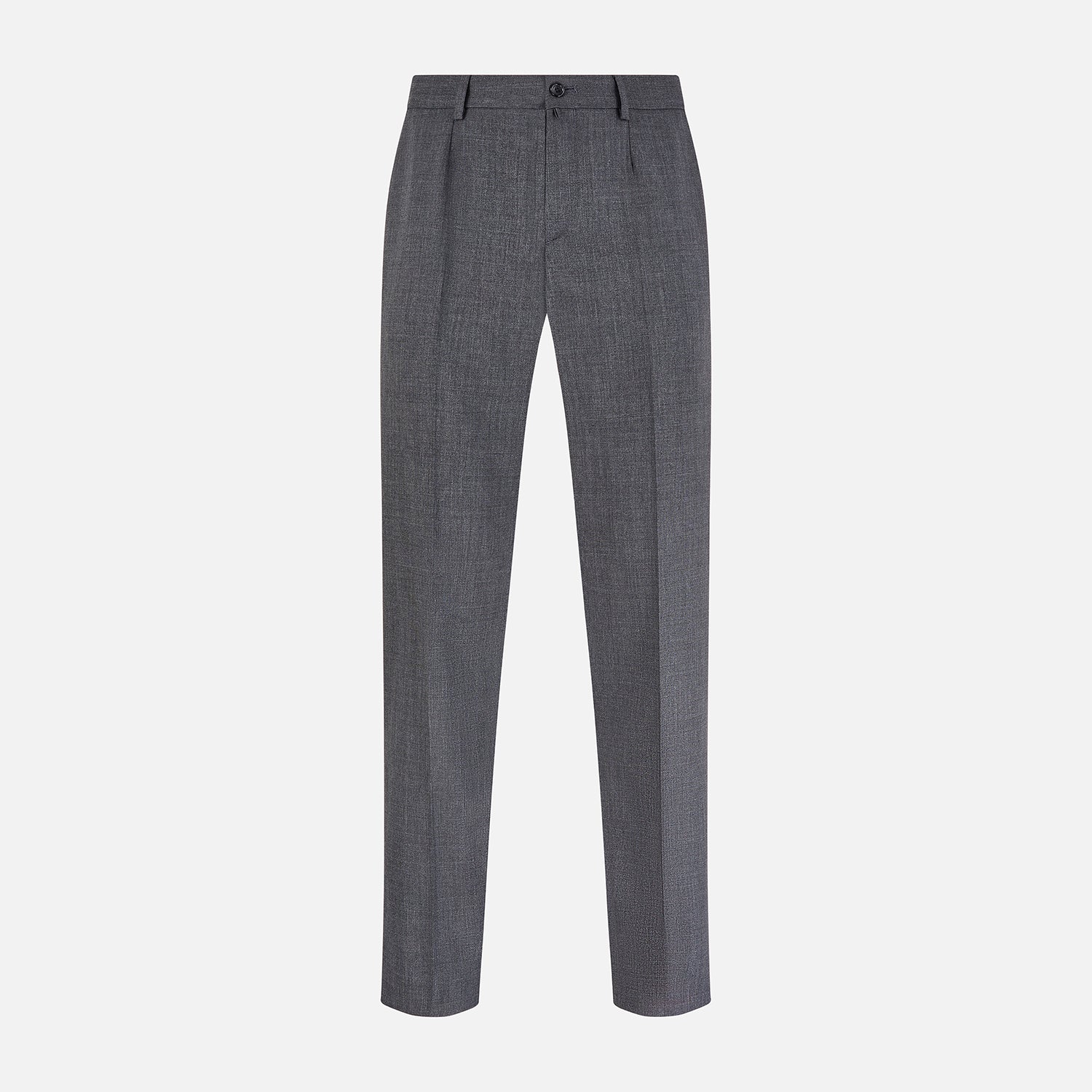 Image 1 of product The Turnbull & Asser Charcoal Rupert Trousers, crafted from wool and cashmere with belt loops, button closure, and a slim tailored fit, are shown against a plain white background.