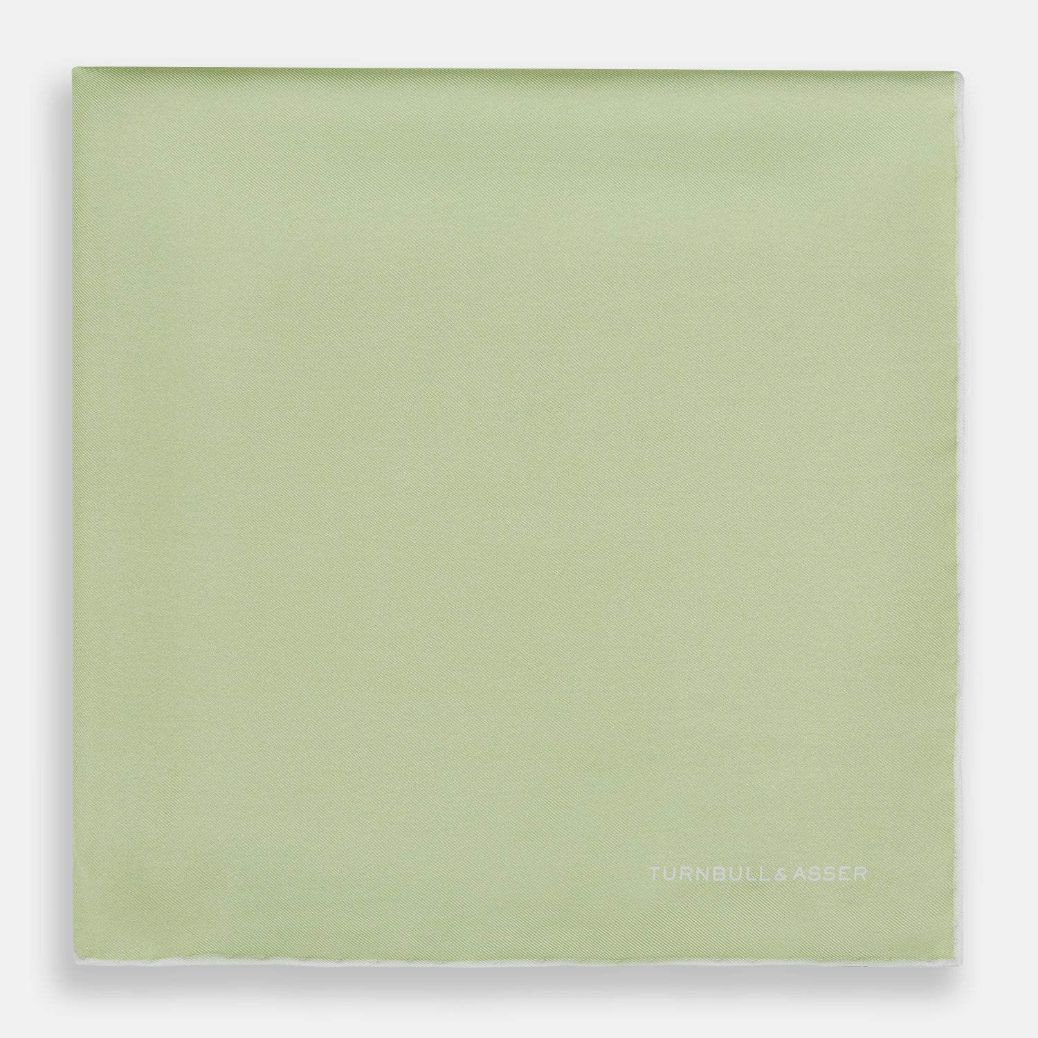 Image 3 of product MINT AND ECRU PIPED SILK POCKET SQUARE
