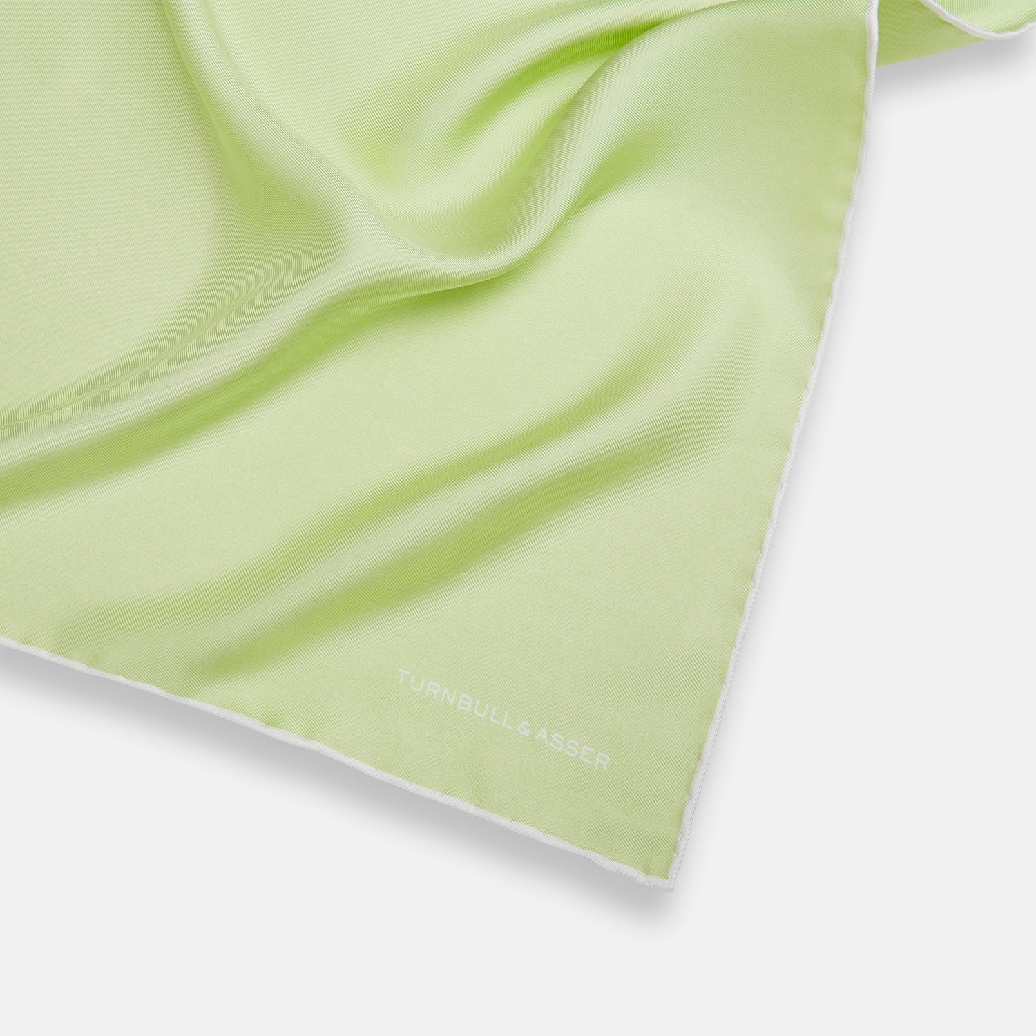 Image 2 of product MINT AND ECRU PIPED SILK POCKET SQUARE