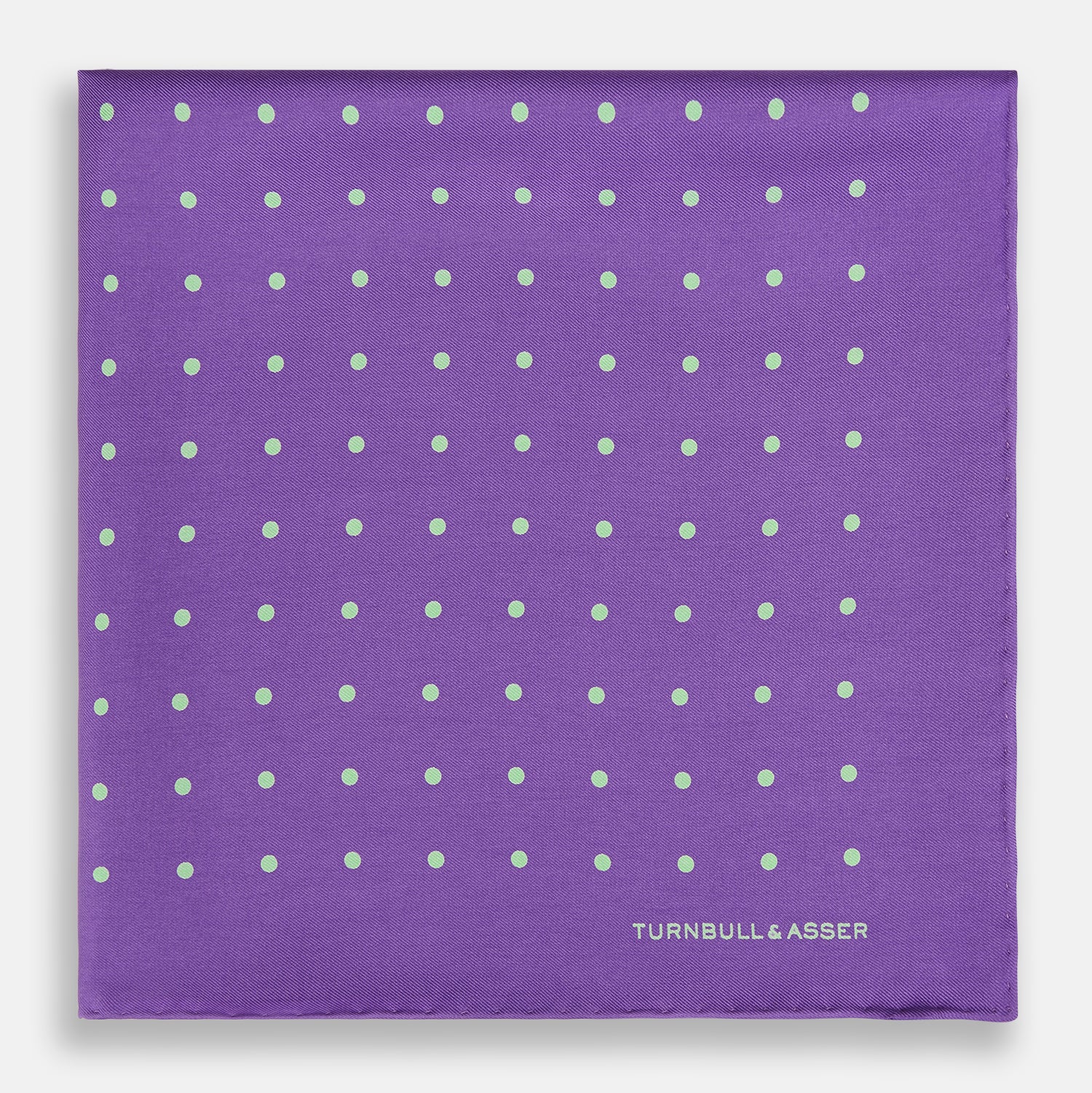 Image 3 of product PURPLE AND MINT SPOT SILK POCKET SQUARE