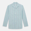 Green and Blue Shadow Pinstripe Pyjama Shirt