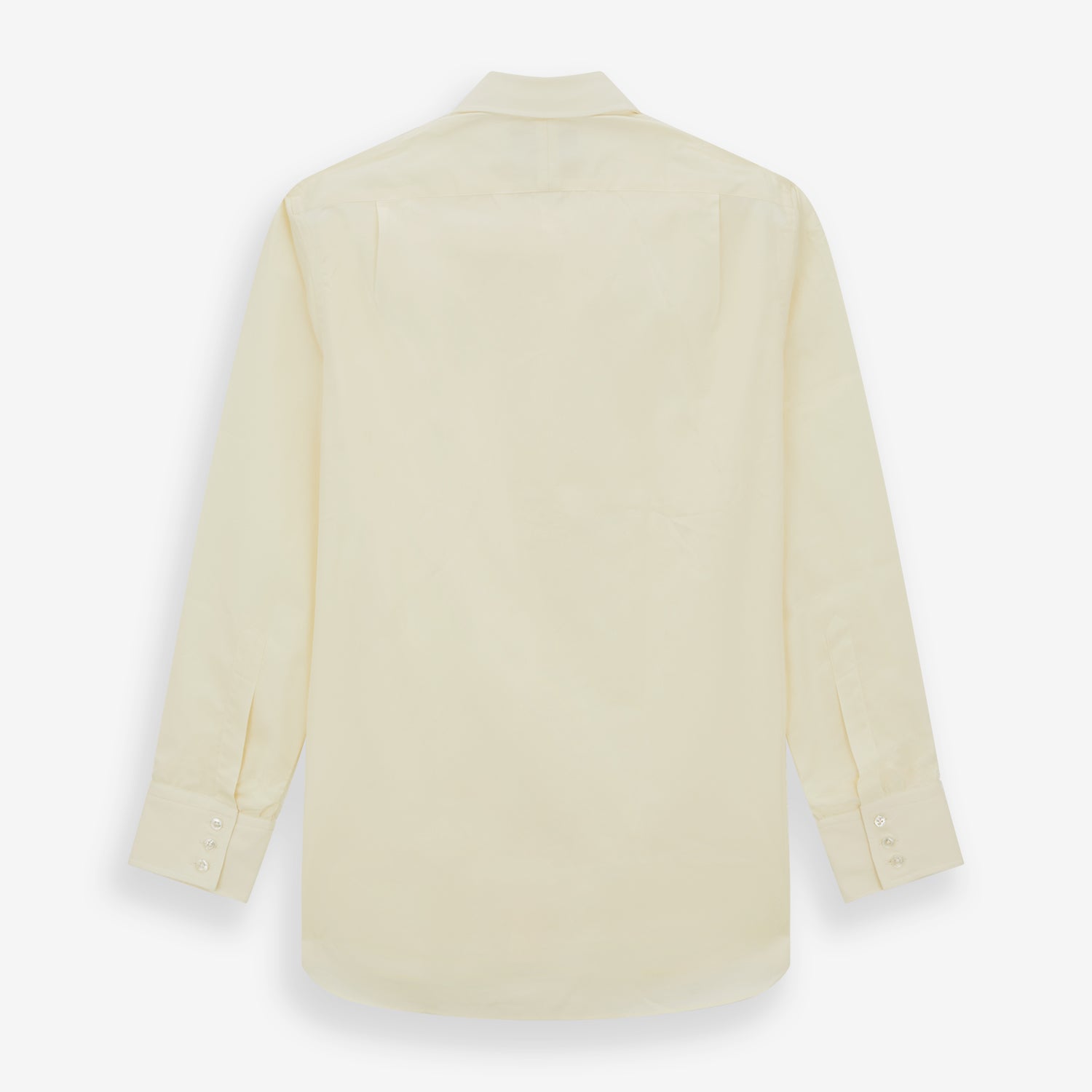 Image 3 of product The Turnbull & Asser Cream Cotton Shirt features a T&A collar, button-up front, and 3-button cuffs, displayed on a plain white background.