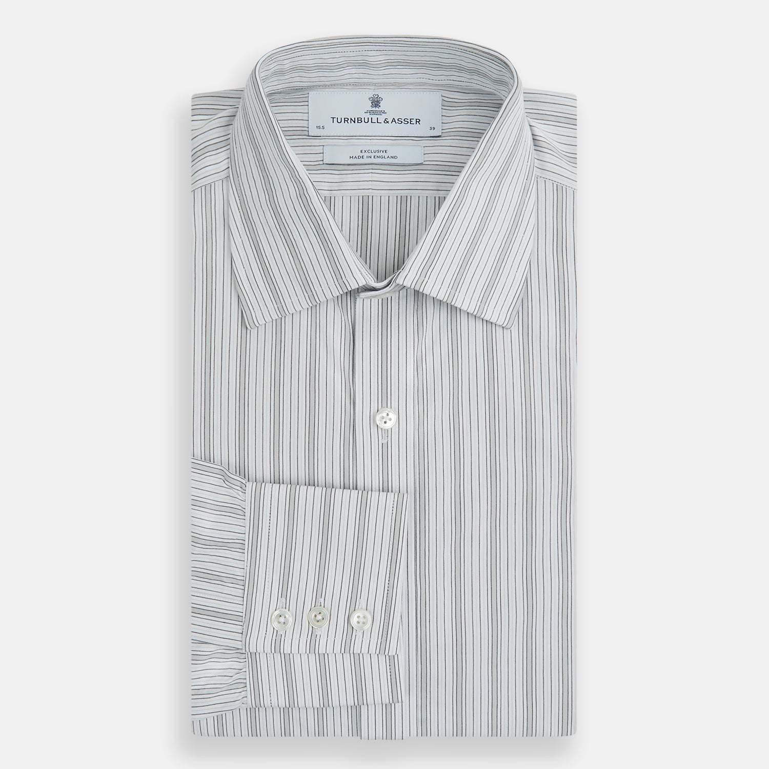 Image 4 of product Grey Fine Track Stripe Mayfair Shirt
