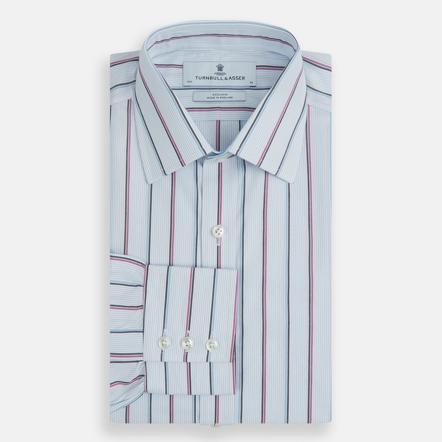 Image 4 of product Blue and Pink Shadow Stripe Mayfair Shirt